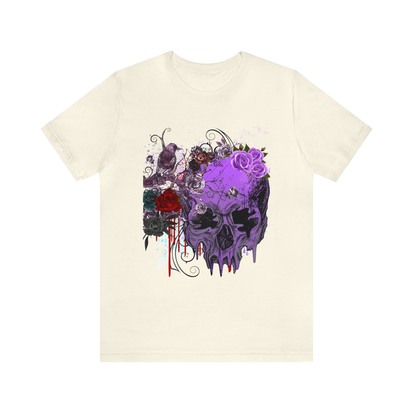 Halloween skull purple Unisex Jersey Short Sleeve Tee