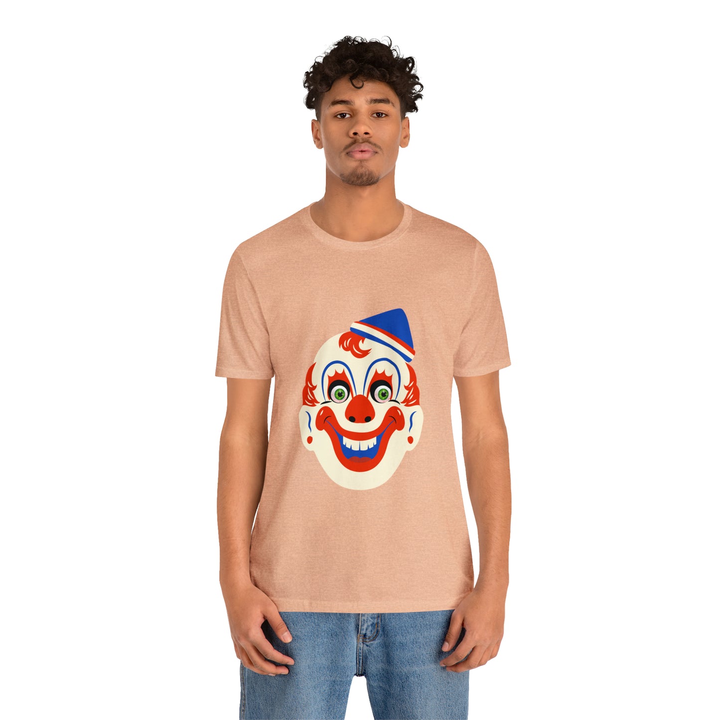 Halloween creepy clown mask Unisex Jersey Short Sleeve Tee