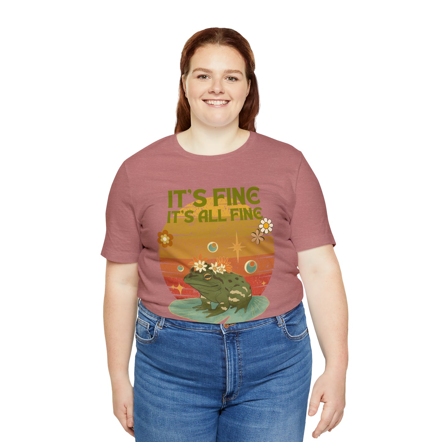 It's fine, it's all fine Cottage Frog Unisex Jersey Short Sleeve Tee