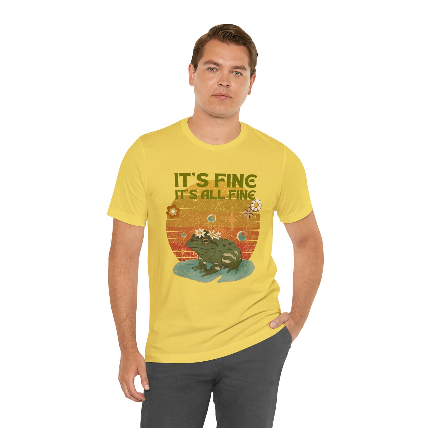 It's fine, it's all fine Cottage Frog Unisex Jersey Short Sleeve Tee