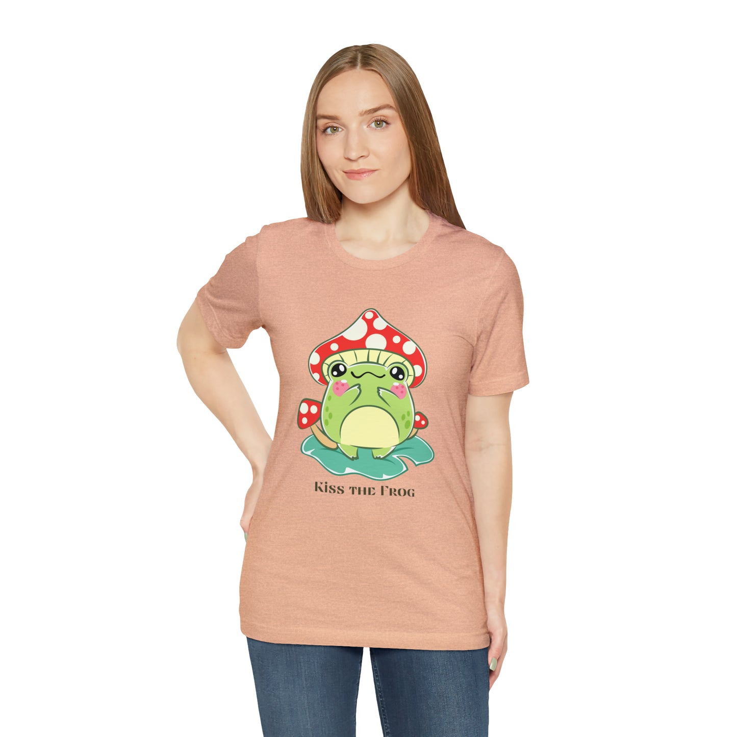 Kiss the frog kawaii cute Unisex Jersey Short Sleeve Tee