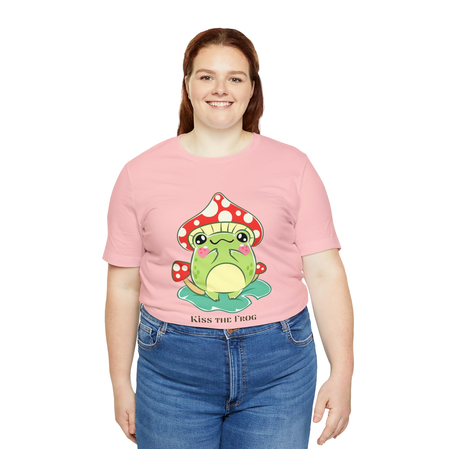 Kiss the frog kawaii cute Unisex Jersey Short Sleeve Tee