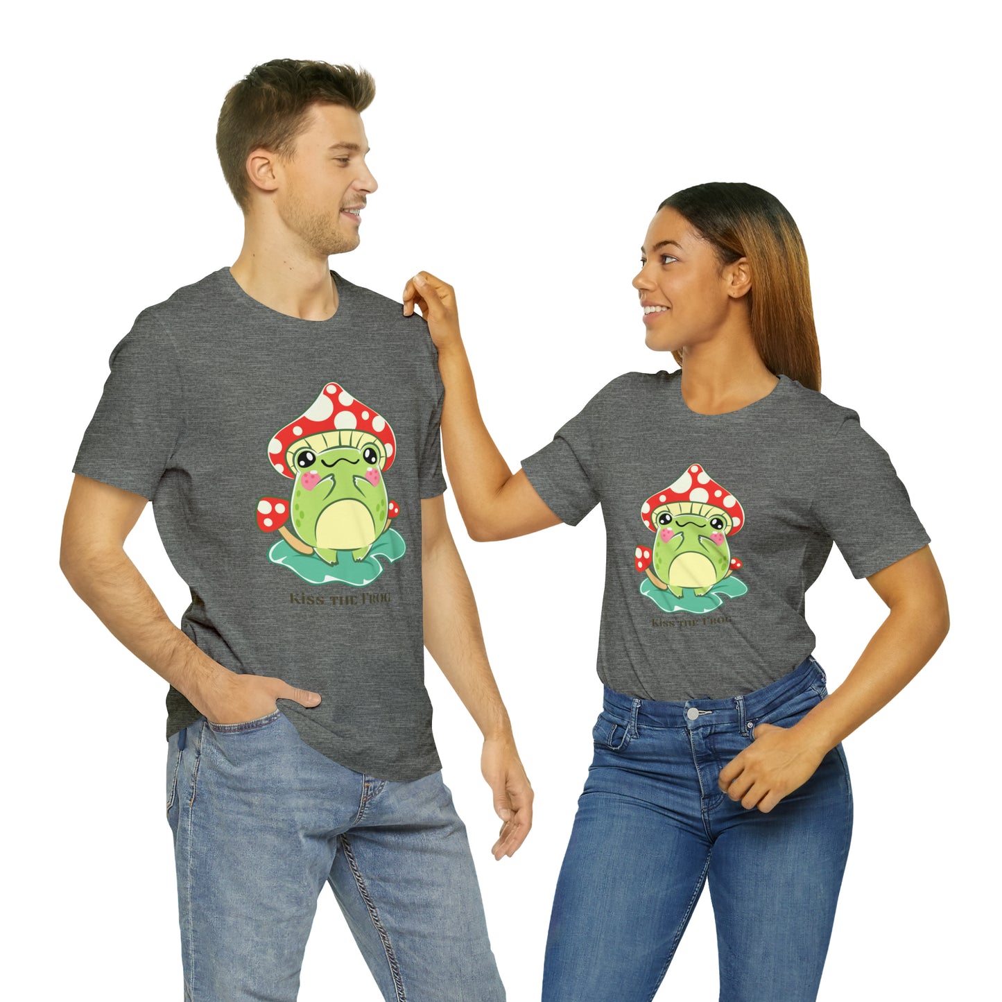 Kiss the frog kawaii cute Unisex Jersey Short Sleeve Tee