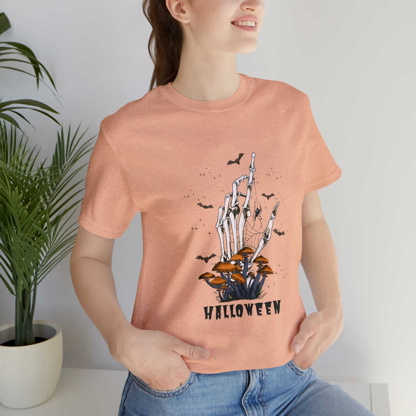 Halloween hand mushrooms Unisex Jersey Short Sleeve Tee