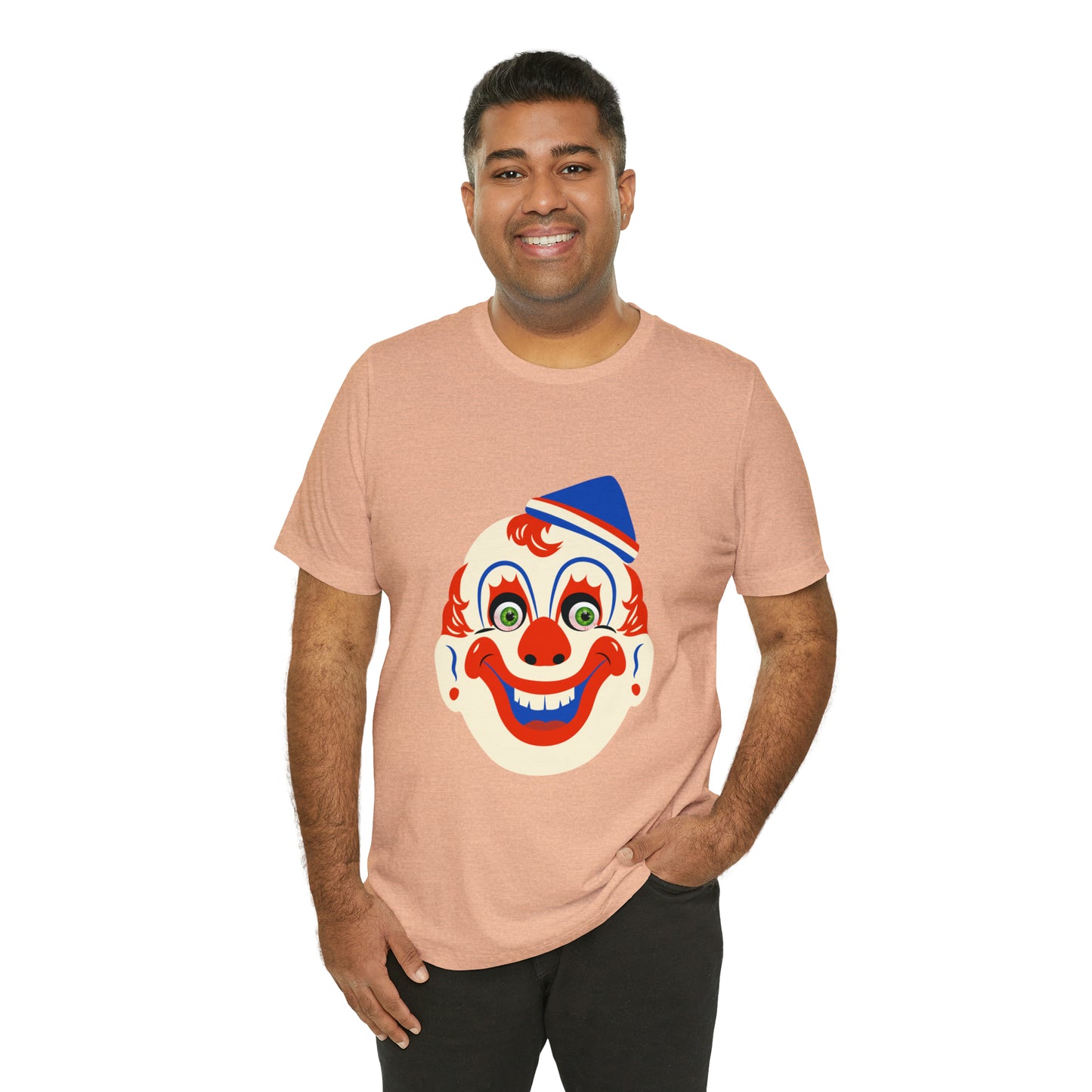 Halloween creepy clown mask Unisex Jersey Short Sleeve Tee