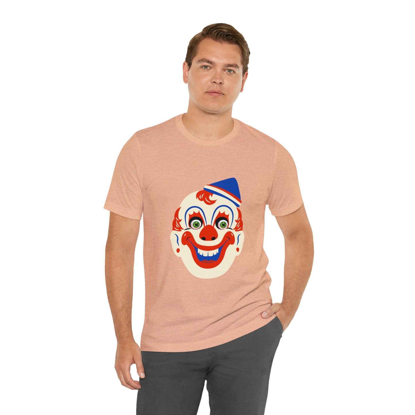 Halloween creepy clown mask Unisex Jersey Short Sleeve Tee