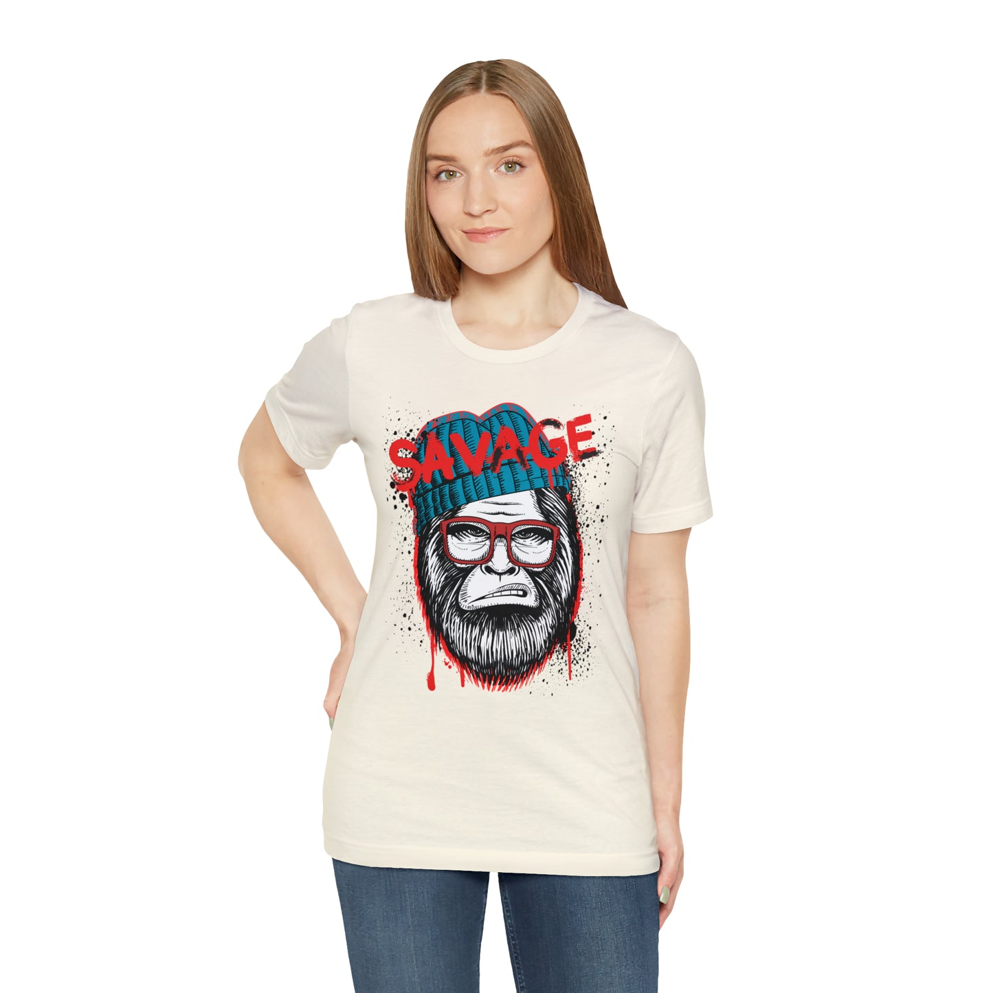 Bigfoot Savage graffiti urban Unisex Jersey Short Sleeve Tee