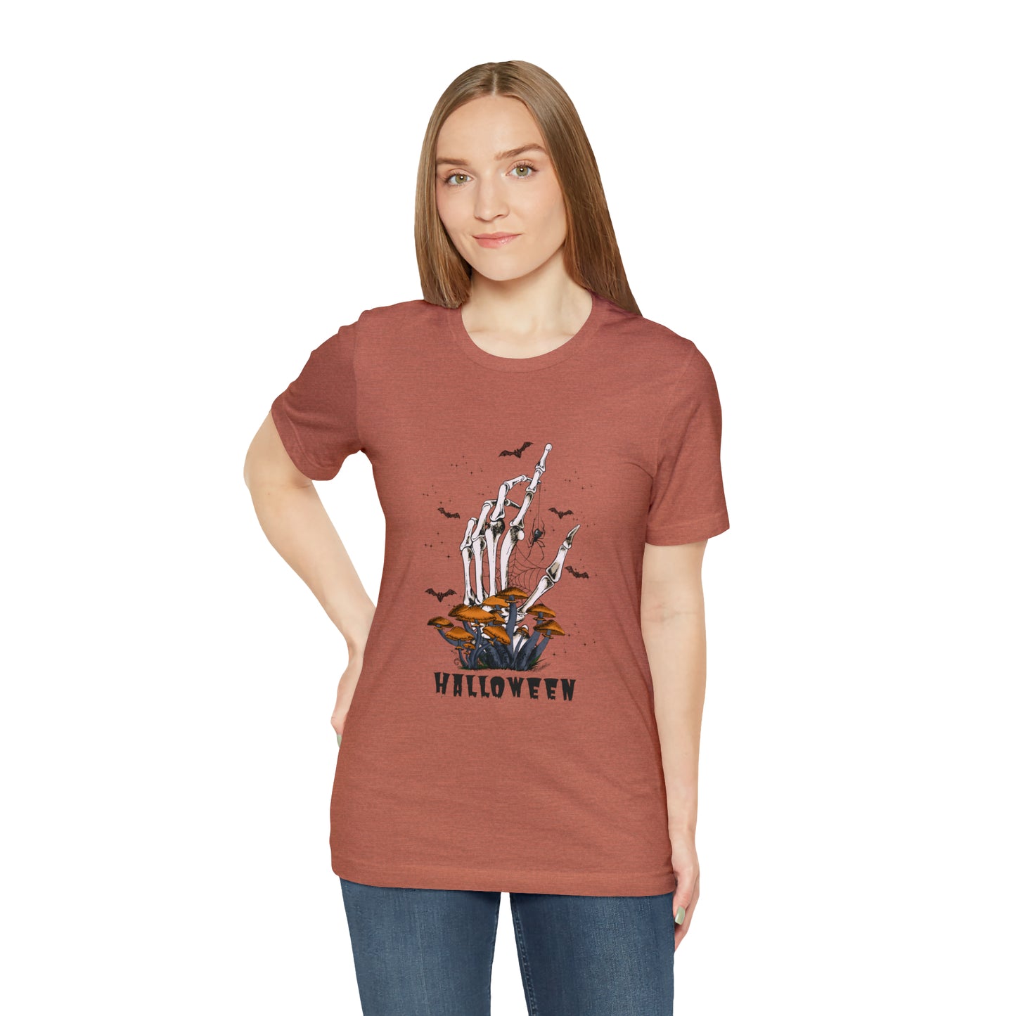 Halloween hand mushrooms Unisex Jersey Short Sleeve Tee