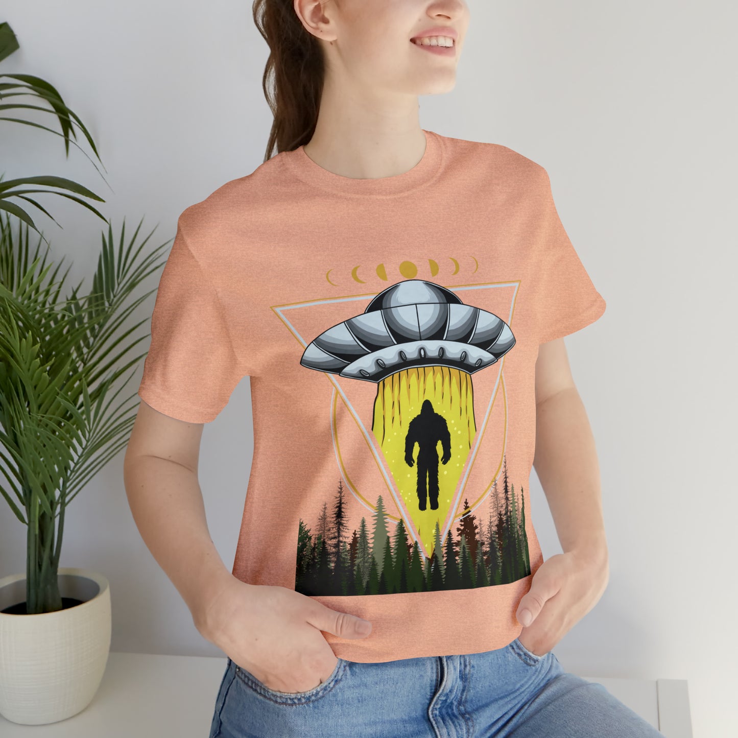 Bigfoot UFO Abduction Unisex Jersey Short Sleeve Tee