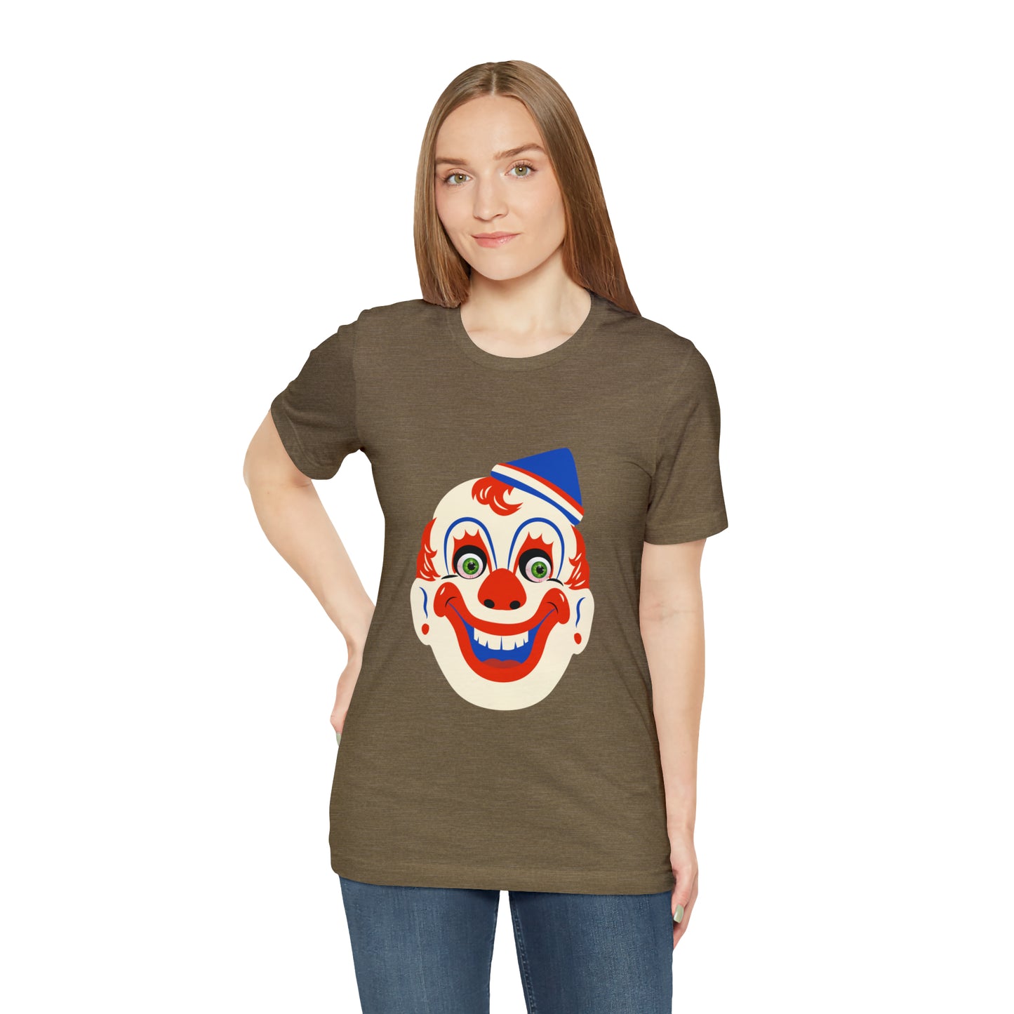 Halloween creepy clown mask Unisex Jersey Short Sleeve Tee