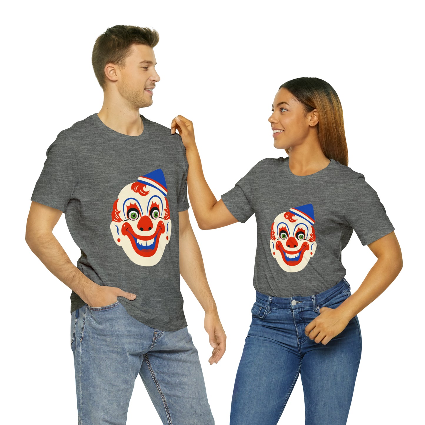 Halloween creepy clown mask Unisex Jersey Short Sleeve Tee