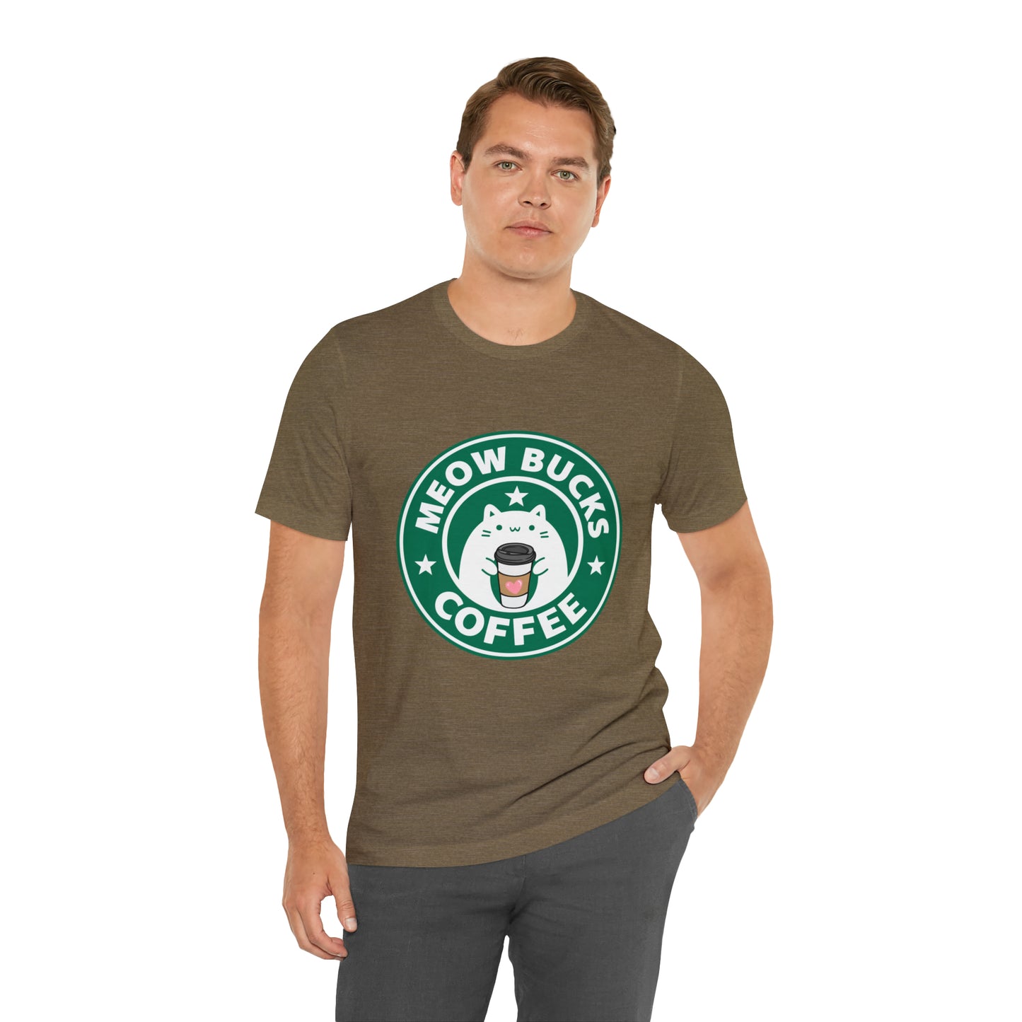 MeowBucks Coffee Unisex Jersey Short Sleeve Tee