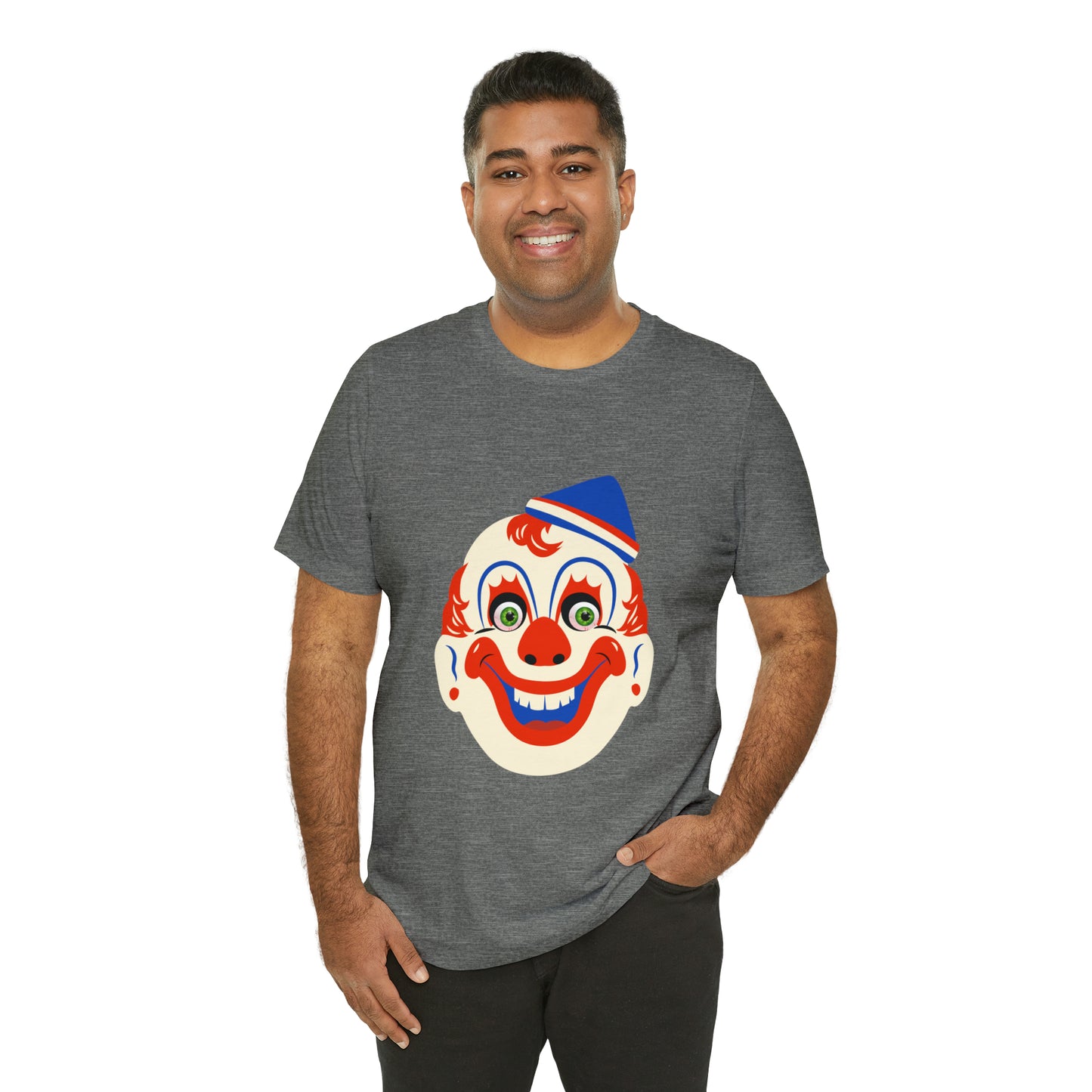 Halloween creepy clown mask Unisex Jersey Short Sleeve Tee