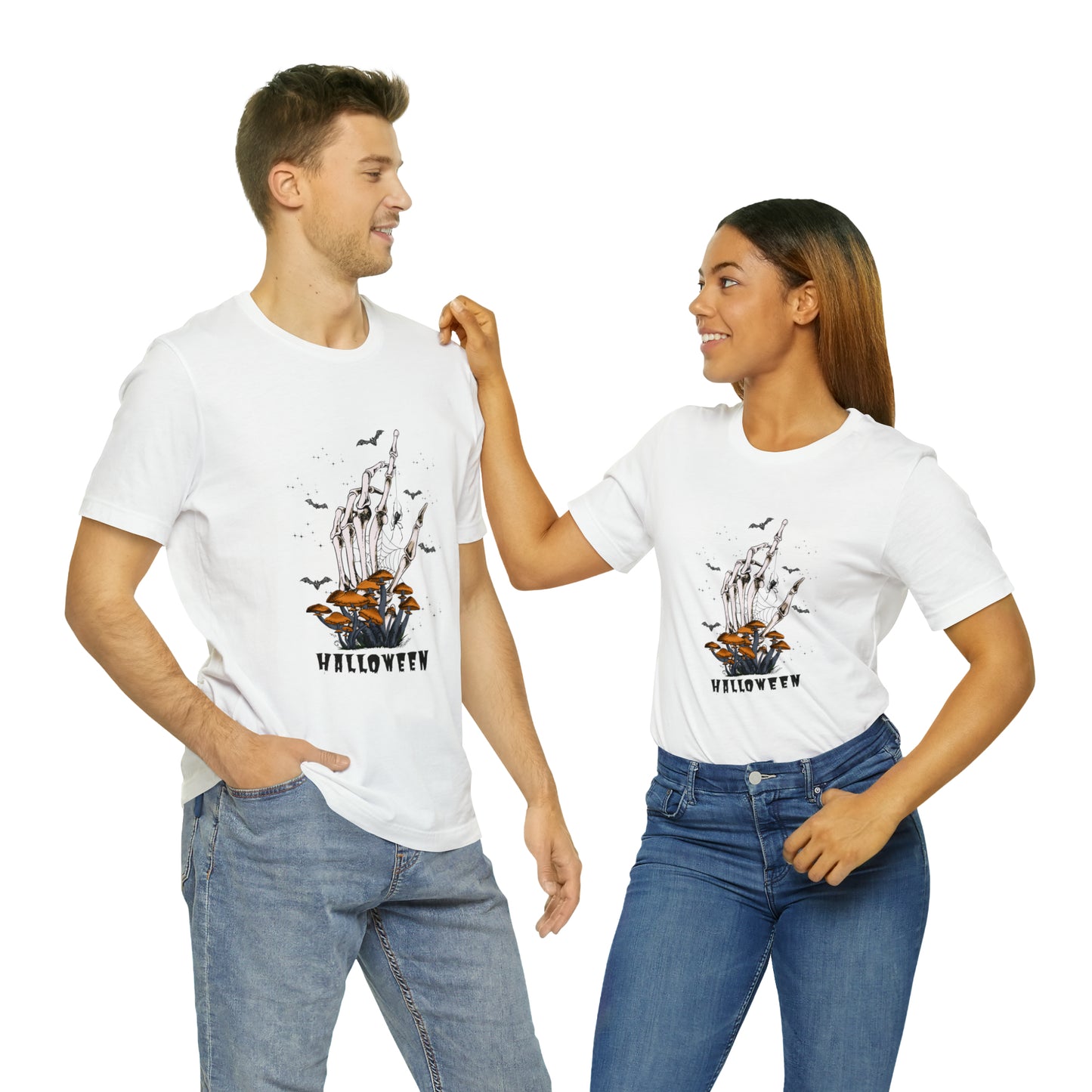 Halloween hand mushrooms Unisex Jersey Short Sleeve Tee