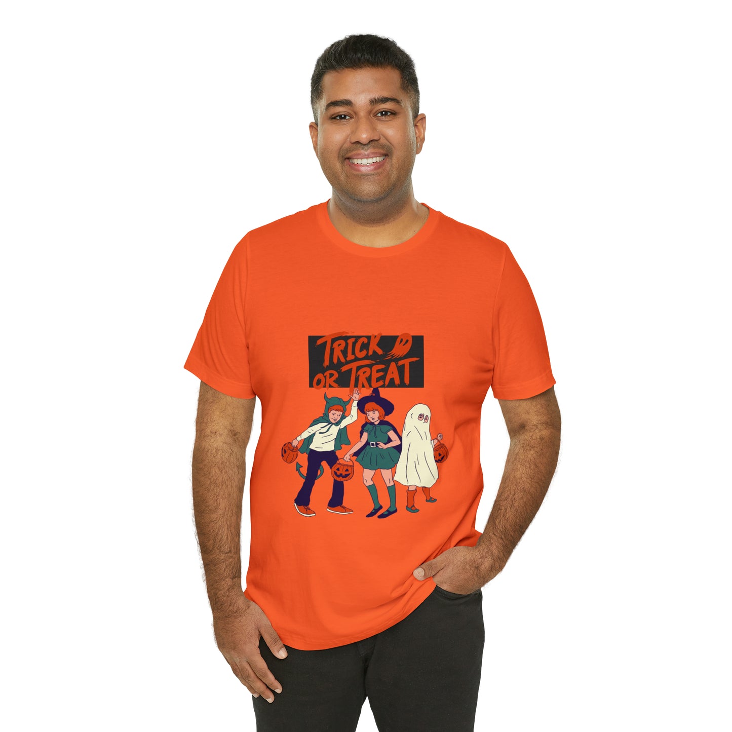 Halloween Trick or Treat Unisex Jersey Short Sleeve Tee