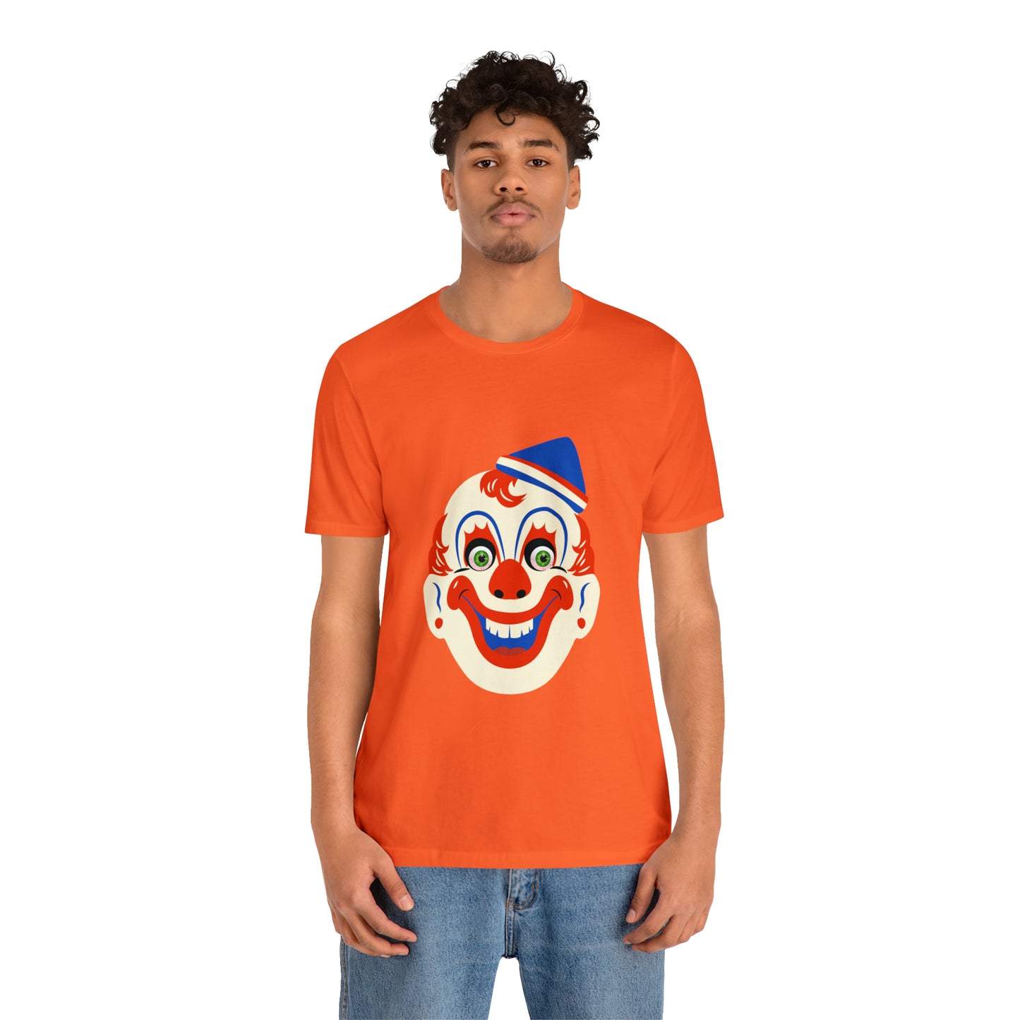 Halloween creepy clown mask Unisex Jersey Short Sleeve Tee