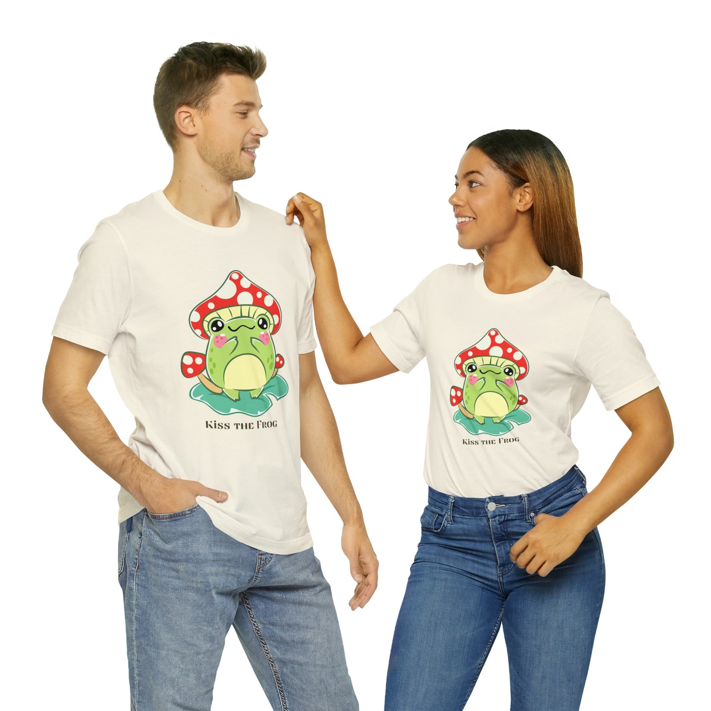 Kiss the frog kawaii cute Unisex Jersey Short Sleeve Tee