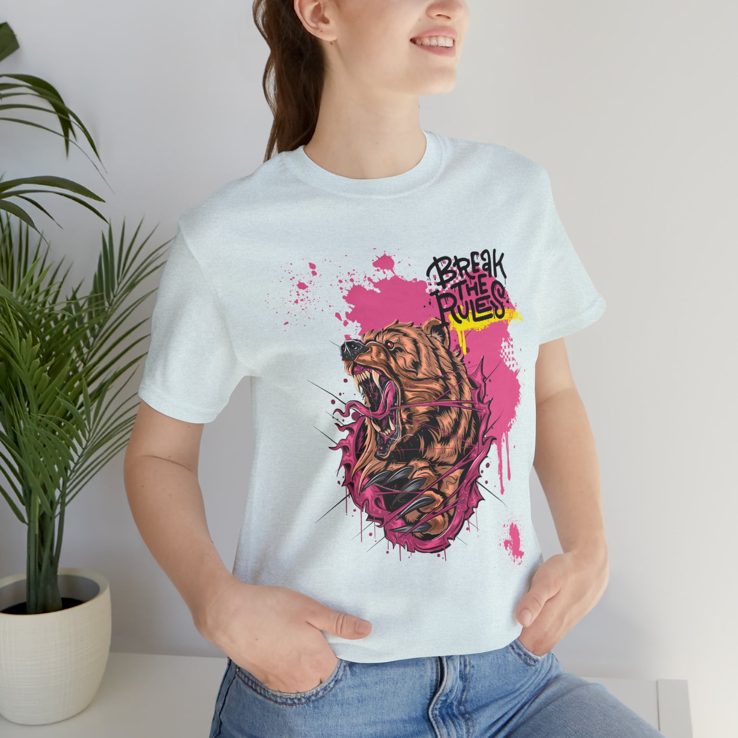 Break the rules Bear Unisex Jersey Short Sleeve Tee