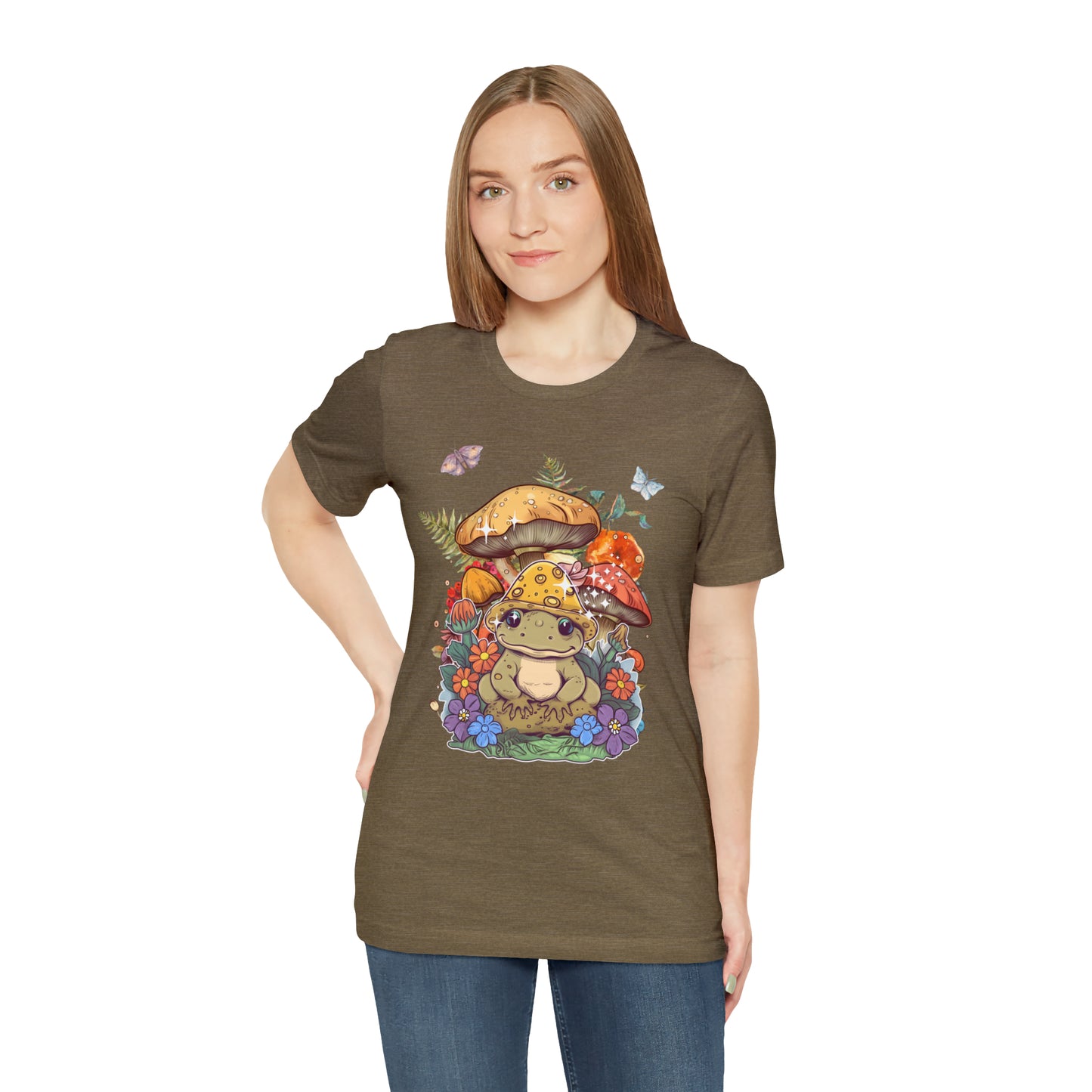 Frog and mushroom cute Unisex Jersey Short Sleeve Tee