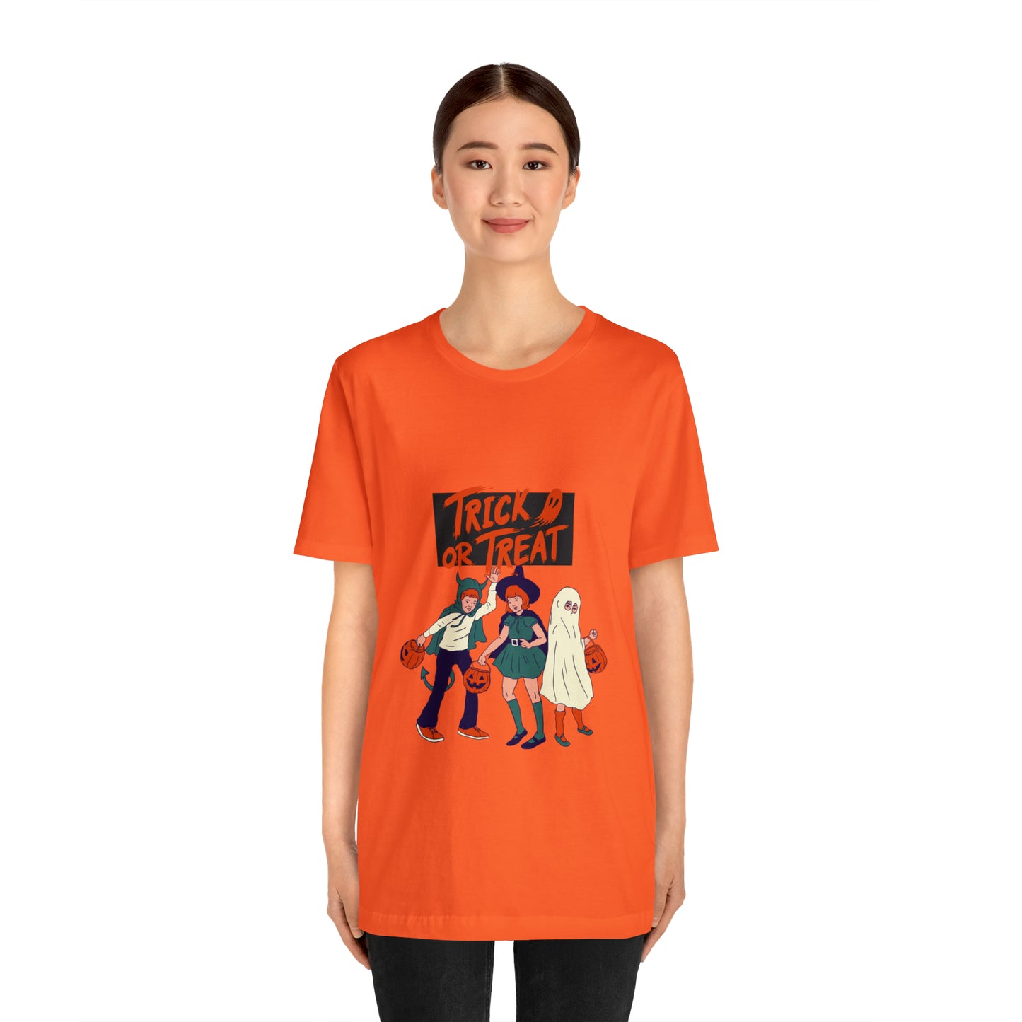 Halloween Trick or Treat Unisex Jersey Short Sleeve Tee