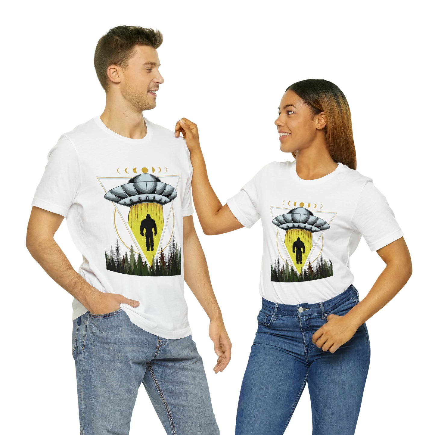 Bigfoot UFO Abduction Unisex Jersey Short Sleeve Tee