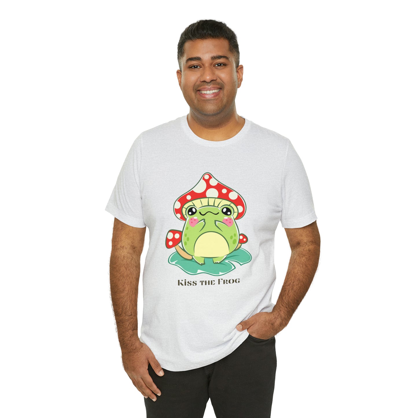 Kiss the frog kawaii cute Unisex Jersey Short Sleeve Tee