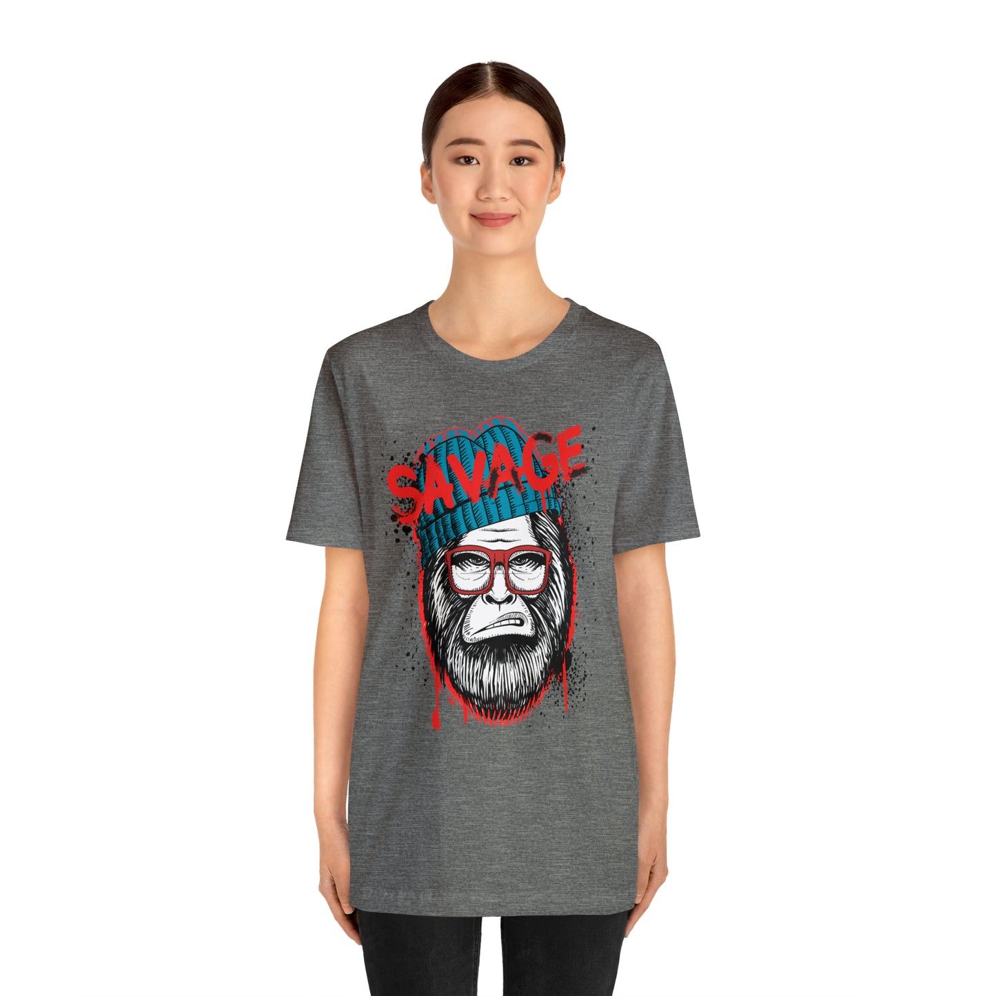 Bigfoot Savage graffiti urban Unisex Jersey Short Sleeve Tee