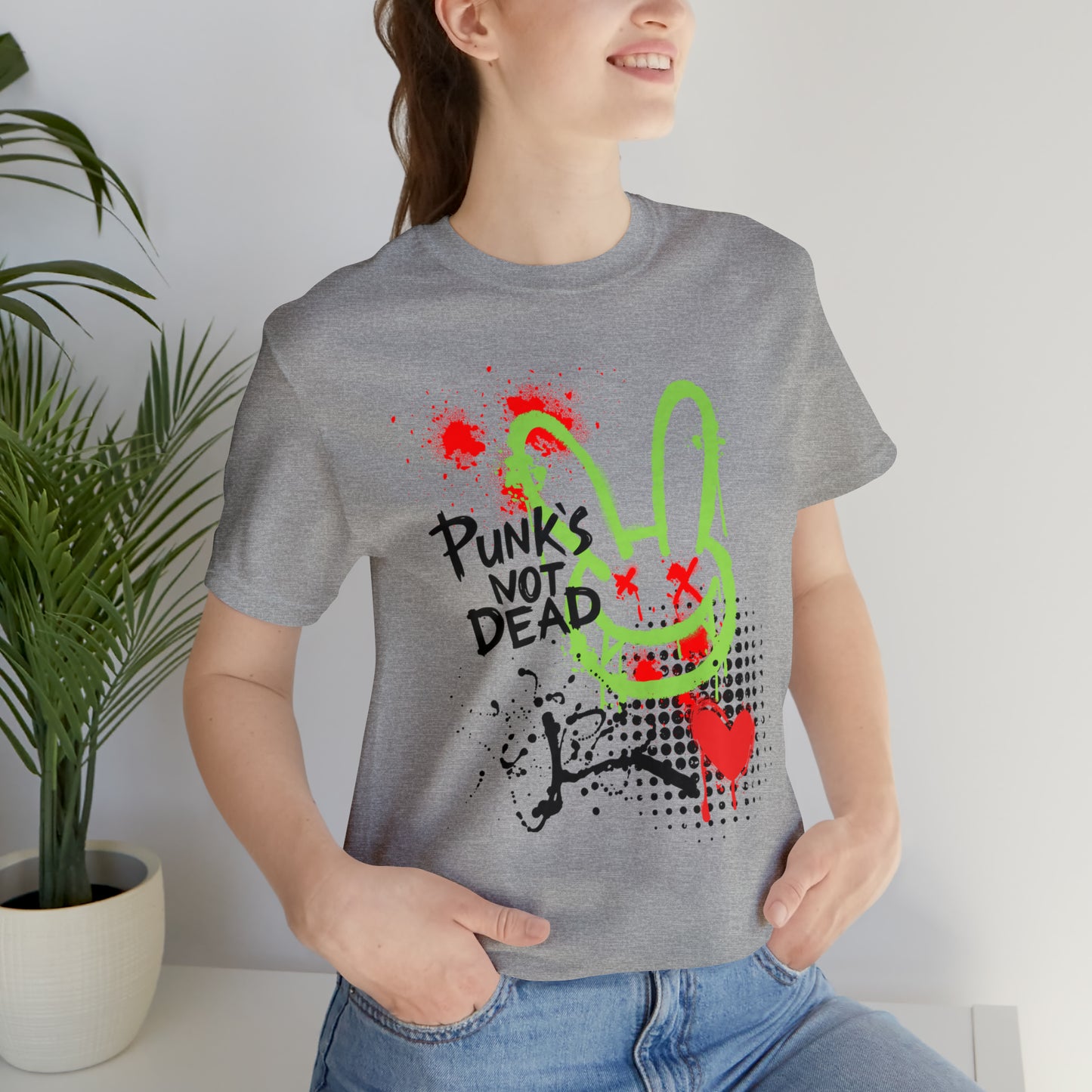 Punks not dead bunny Unisex Jersey Short Sleeve Tee