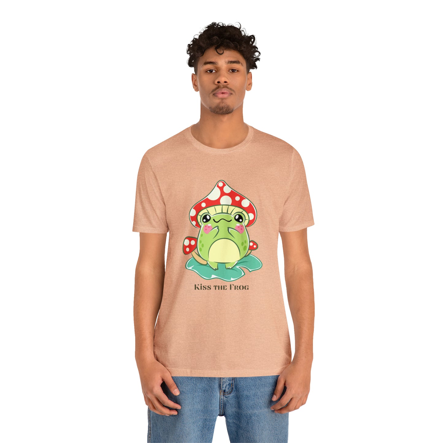 Kiss the frog kawaii cute Unisex Jersey Short Sleeve Tee