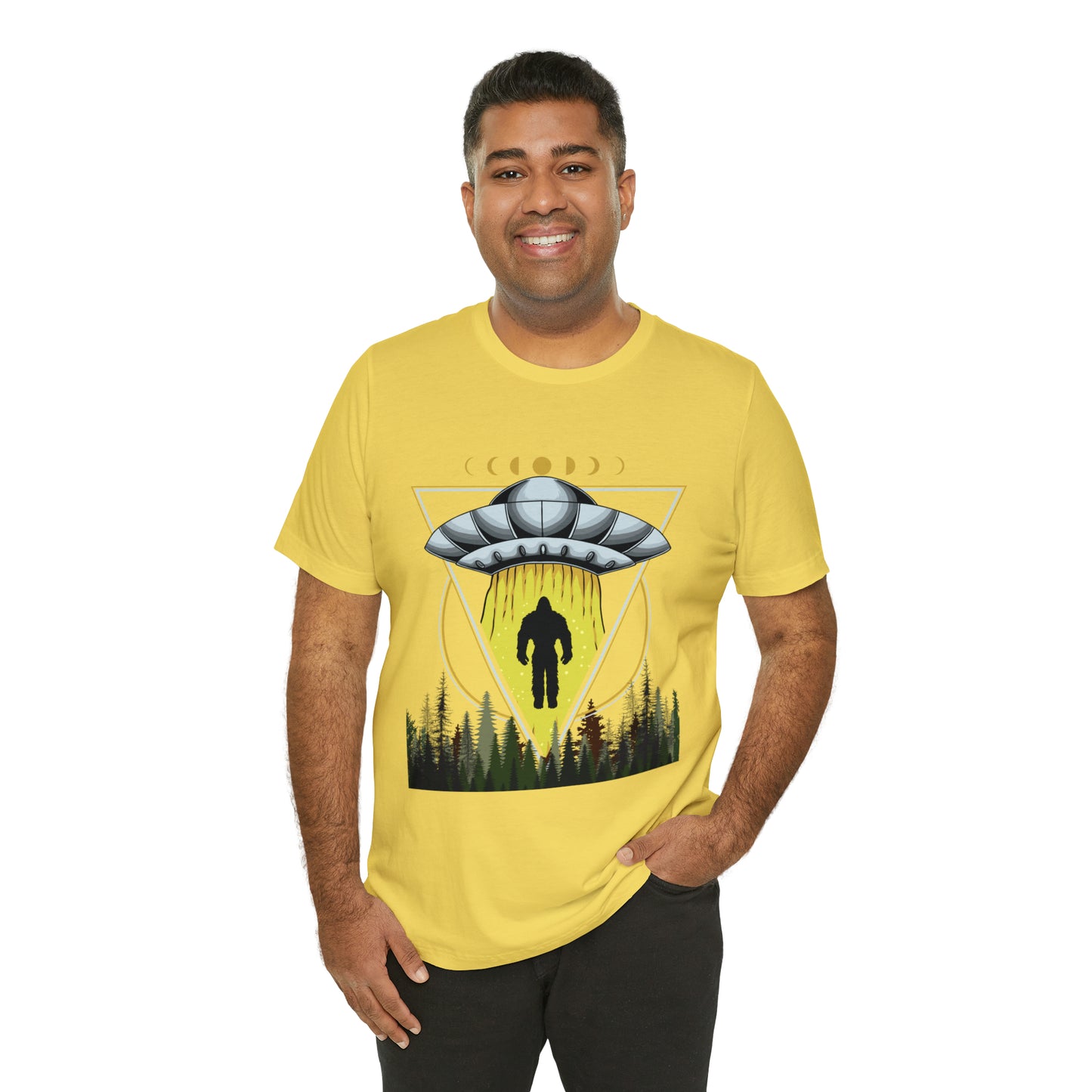 Bigfoot UFO Abduction Unisex Jersey Short Sleeve Tee