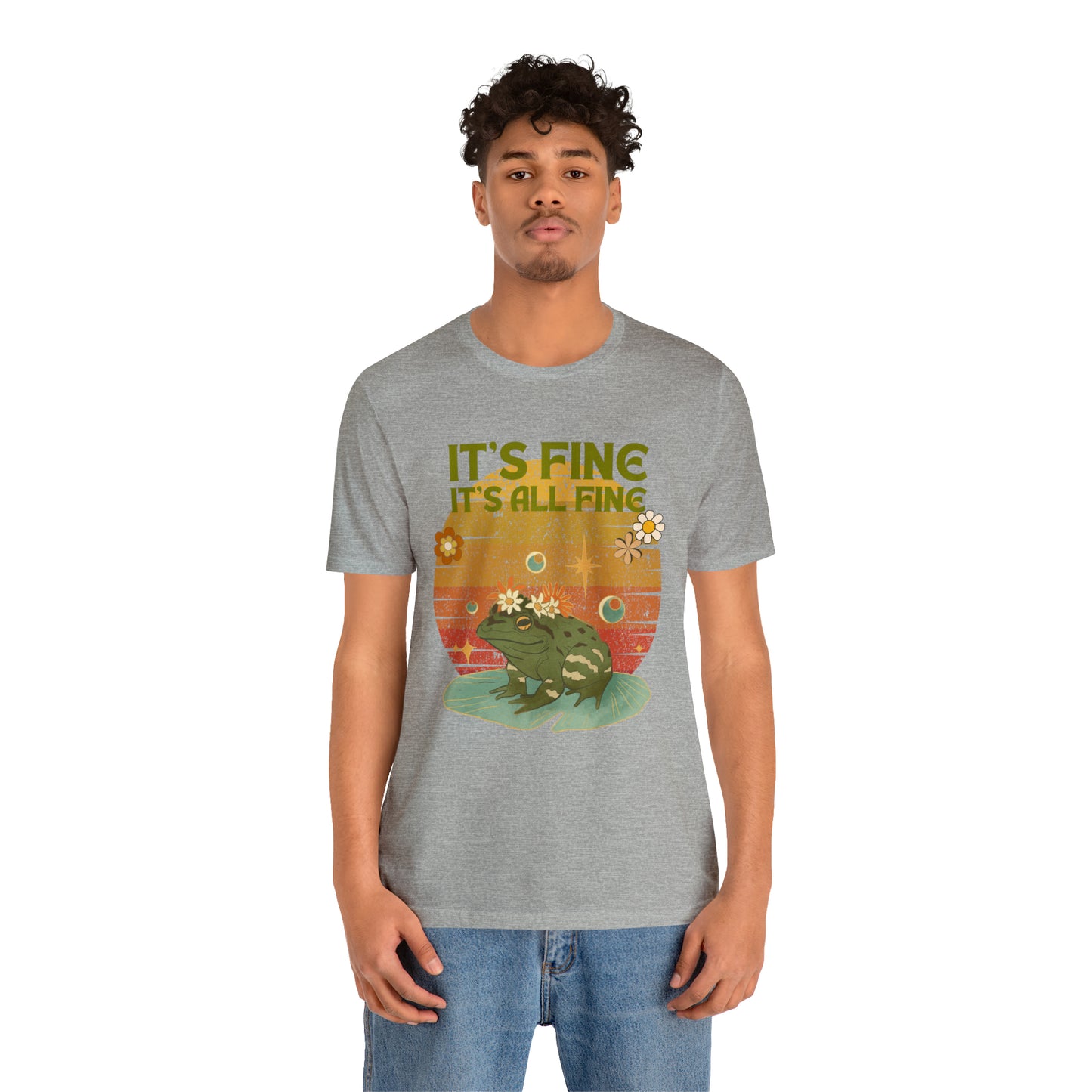 It's fine, it's all fine Cottage Frog Unisex Jersey Short Sleeve Tee