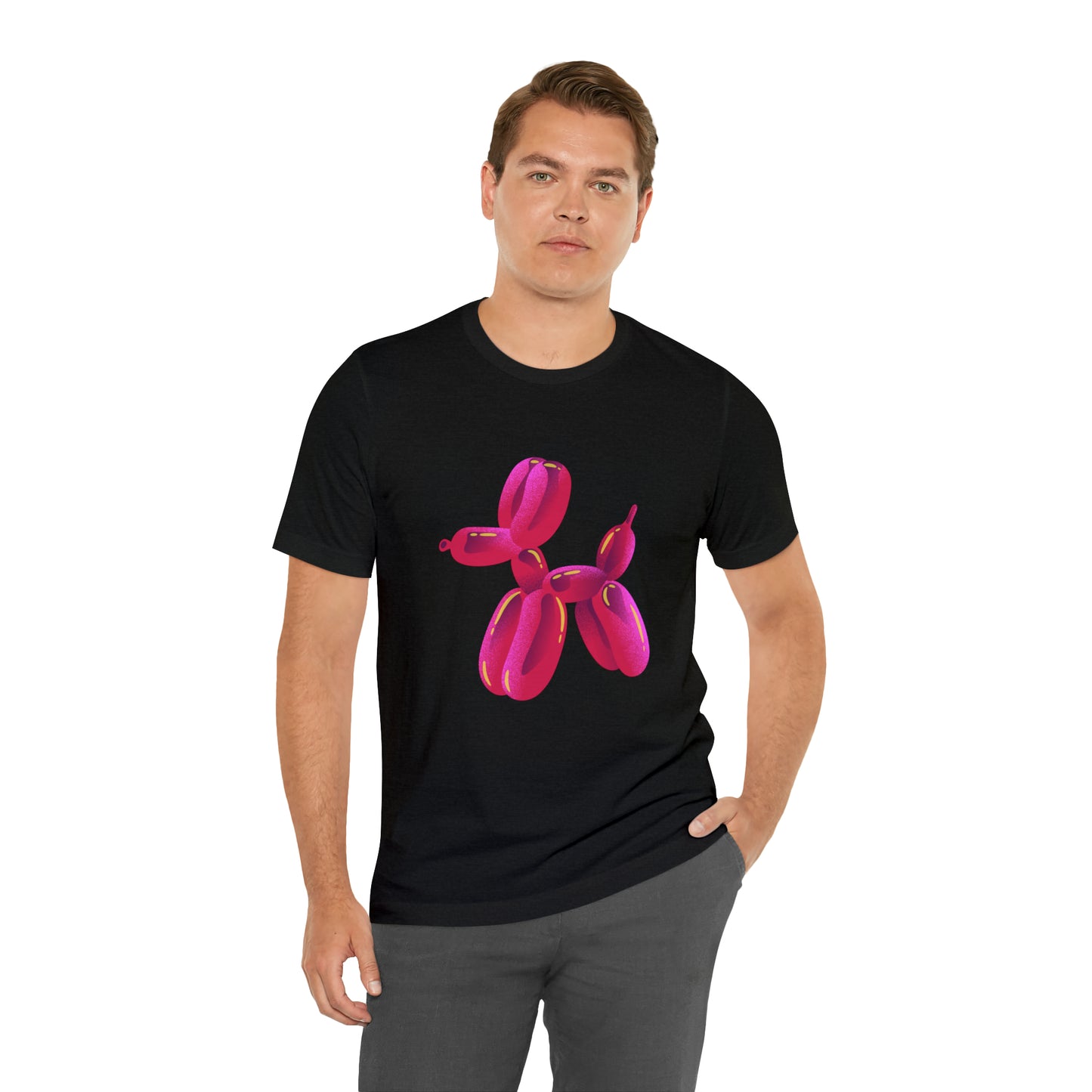 Dog balloon pink Unisex Jersey Short Sleeve Tee