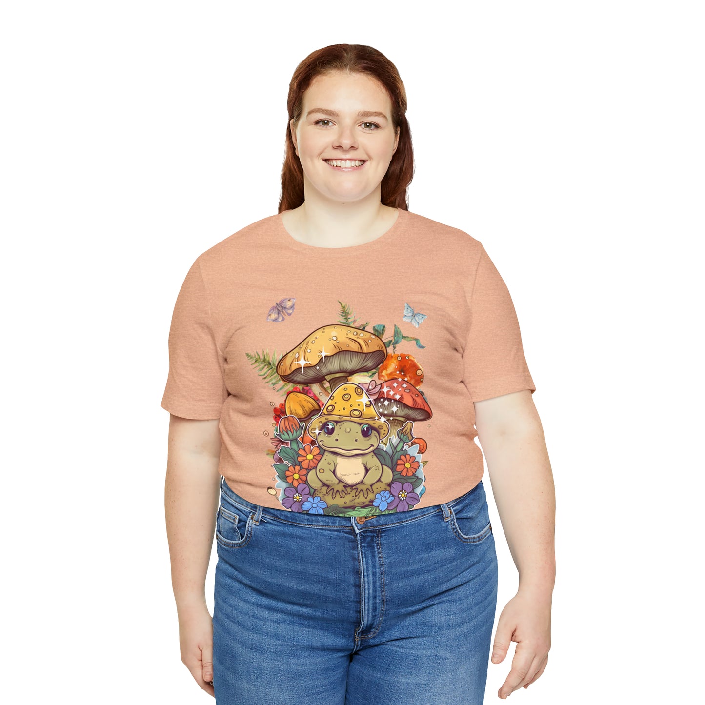 Frog and mushroom cute Unisex Jersey Short Sleeve Tee