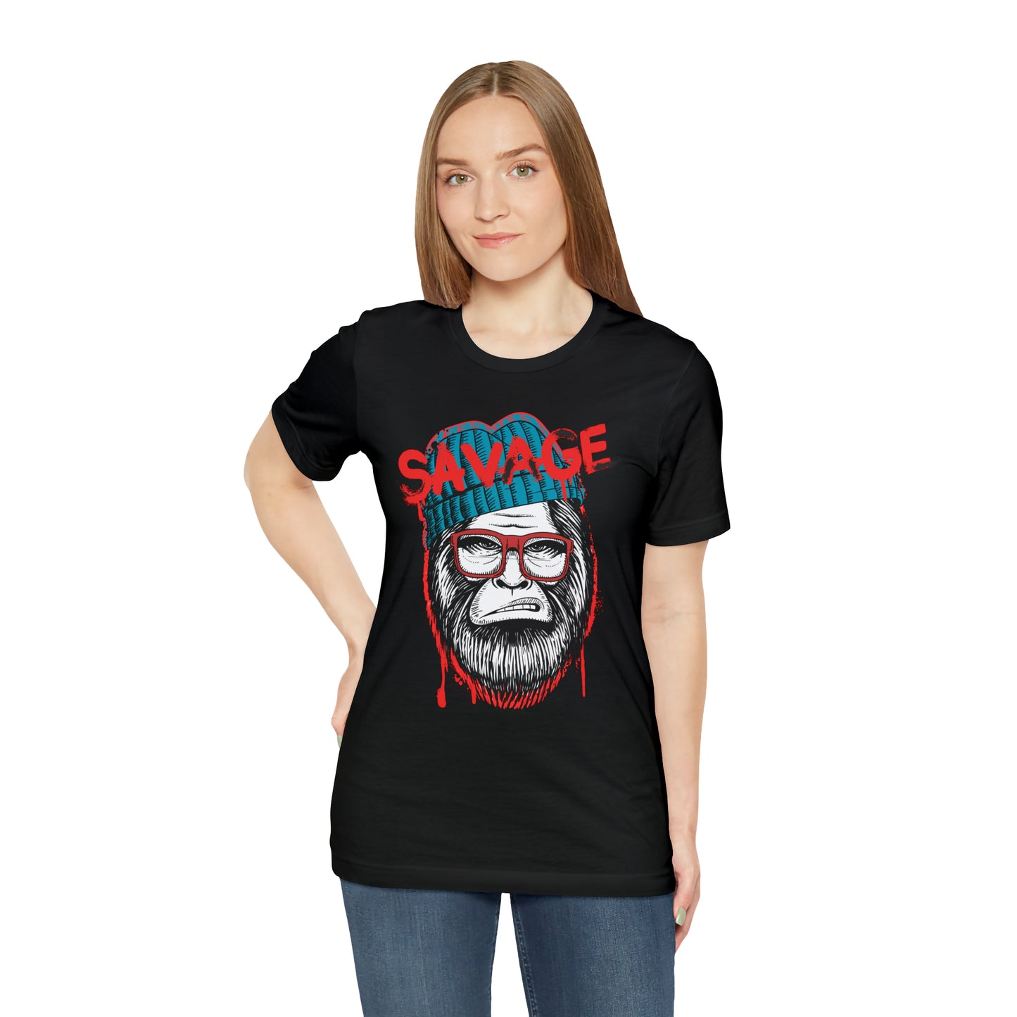 Bigfoot Savage graffiti urban Unisex Jersey Short Sleeve Tee