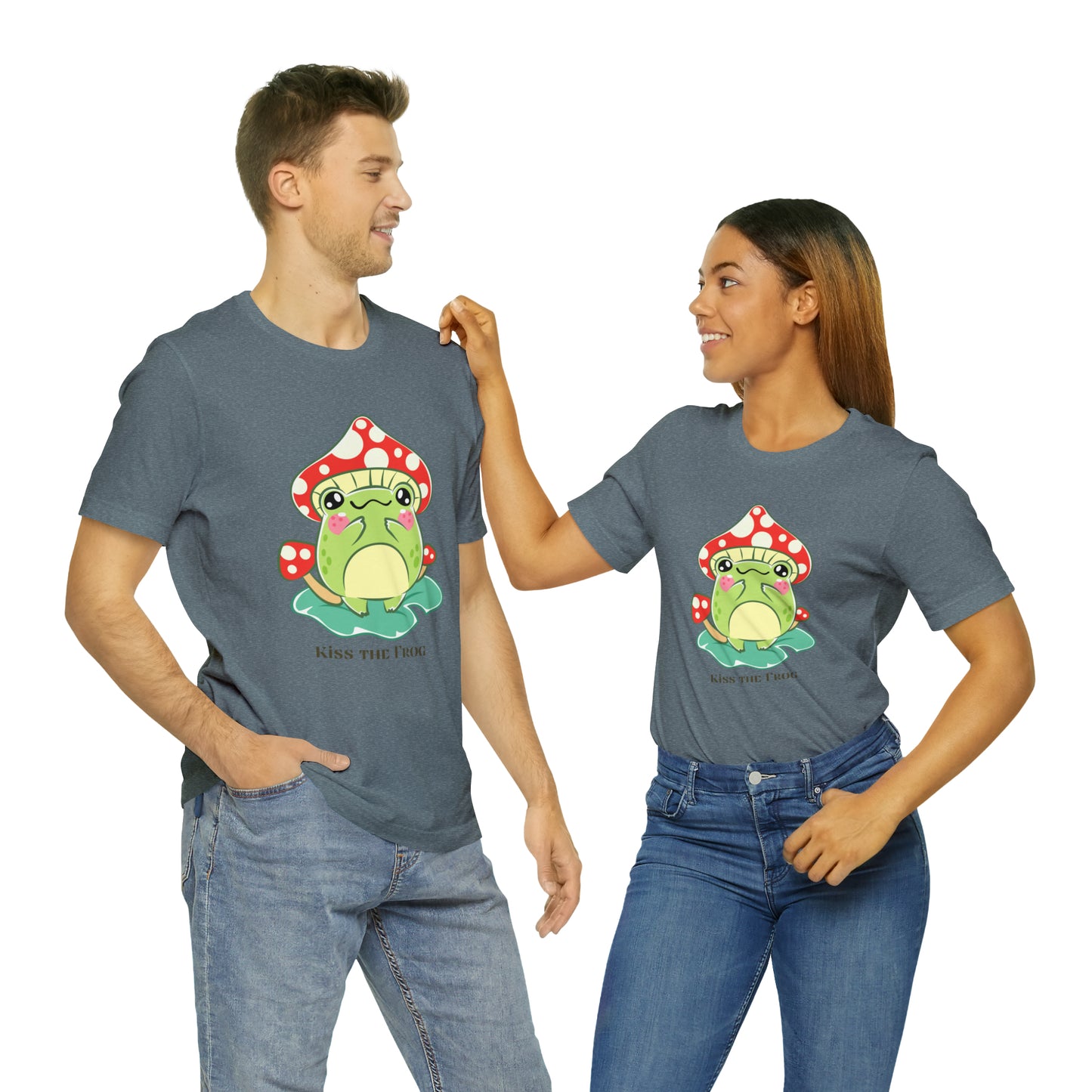 Kiss the frog kawaii cute Unisex Jersey Short Sleeve Tee