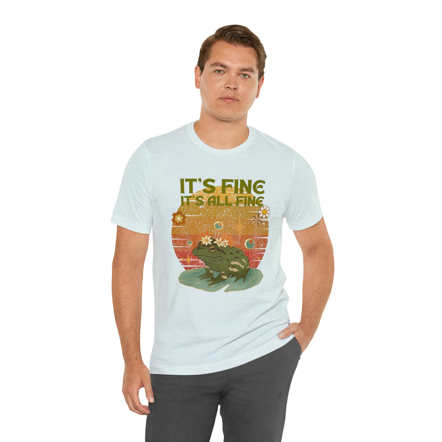 It's fine, it's all fine Cottage Frog Unisex Jersey Short Sleeve Tee