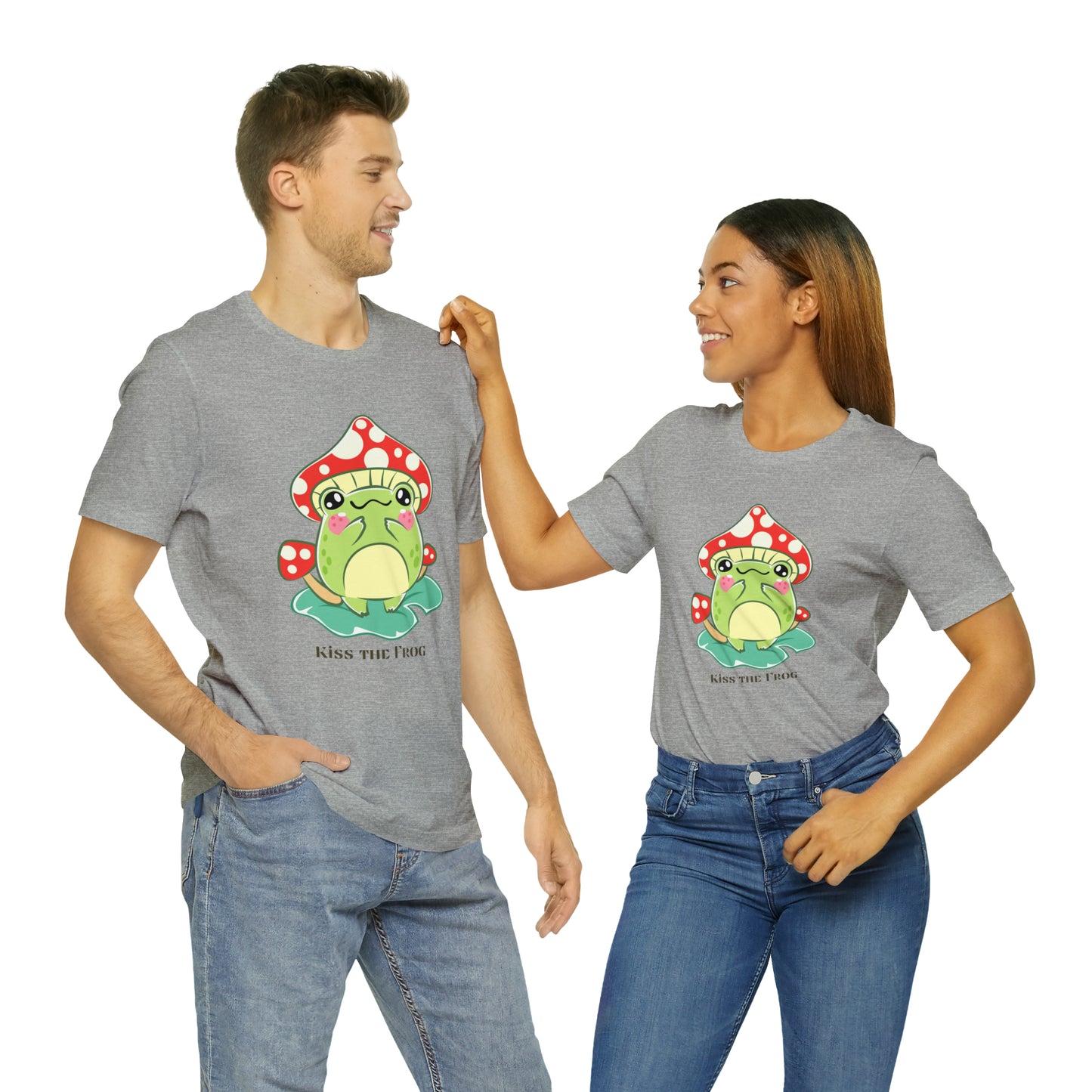 Kiss the frog kawaii cute Unisex Jersey Short Sleeve Tee