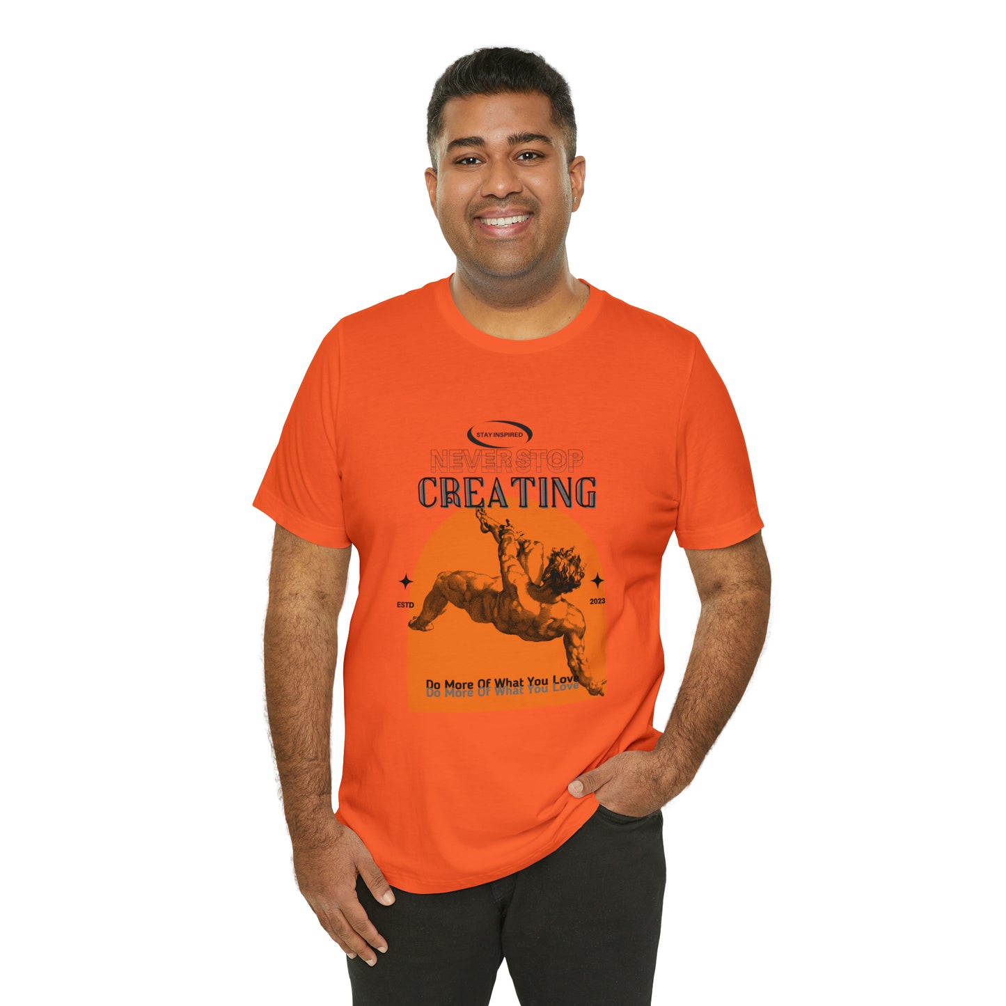 Never stop creating Urban streetwear Unisex Jersey Short Sleeve Tee