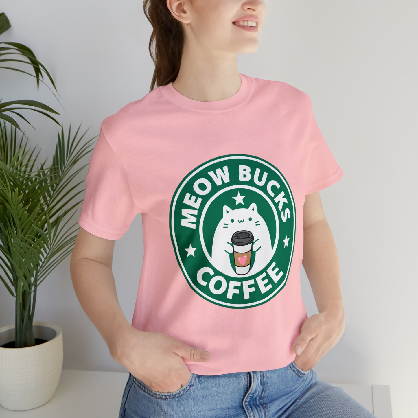 MeowBucks Coffee Unisex Jersey Short Sleeve Tee