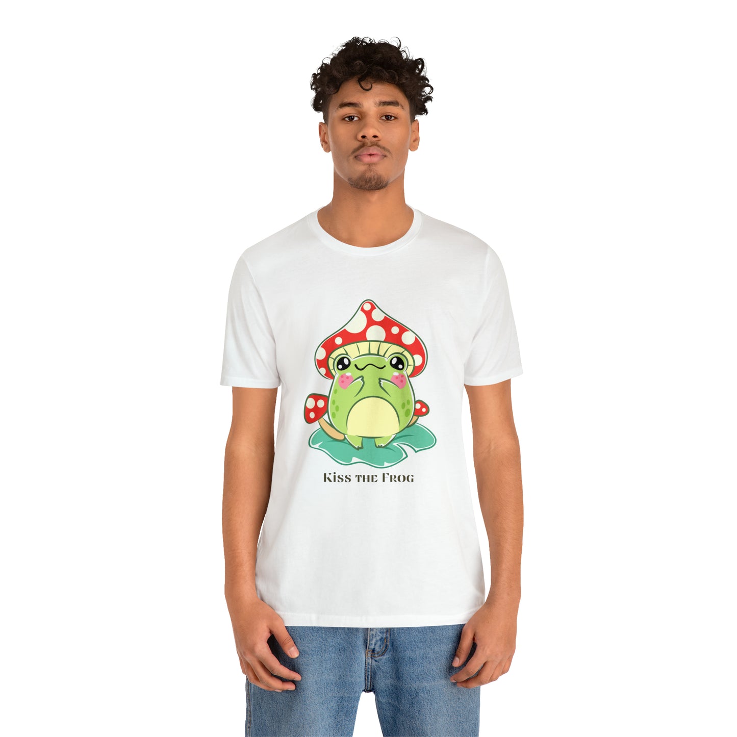 Kiss the frog kawaii cute Unisex Jersey Short Sleeve Tee