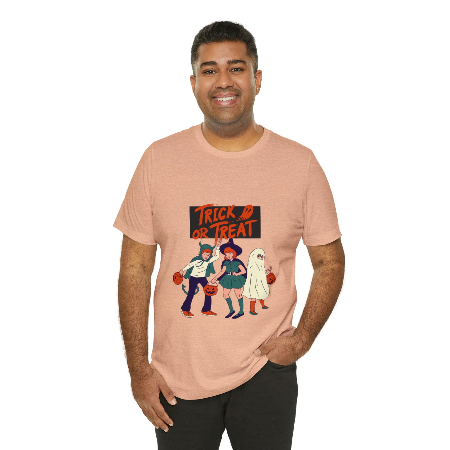 Halloween Trick or Treat Unisex Jersey Short Sleeve Tee