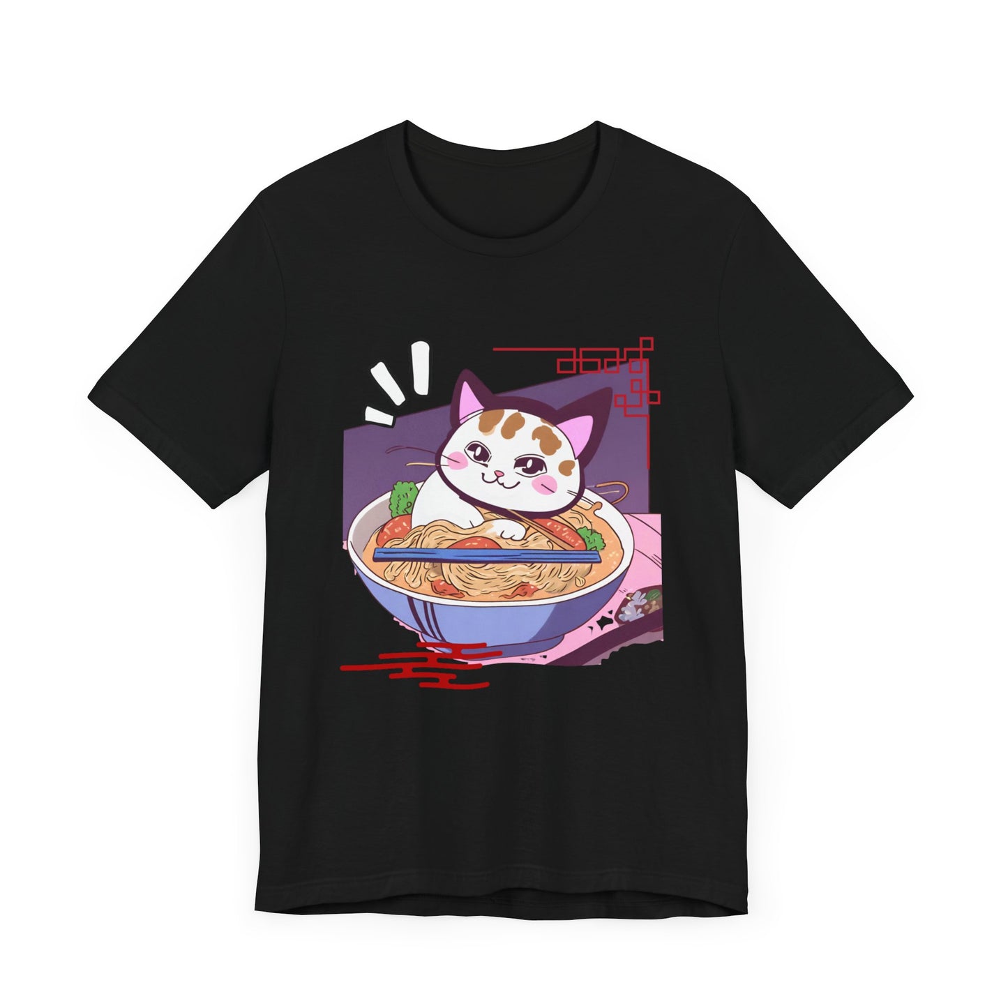 Kawaii cat with Ramen Unisex Jersey Short Sleeve Tee