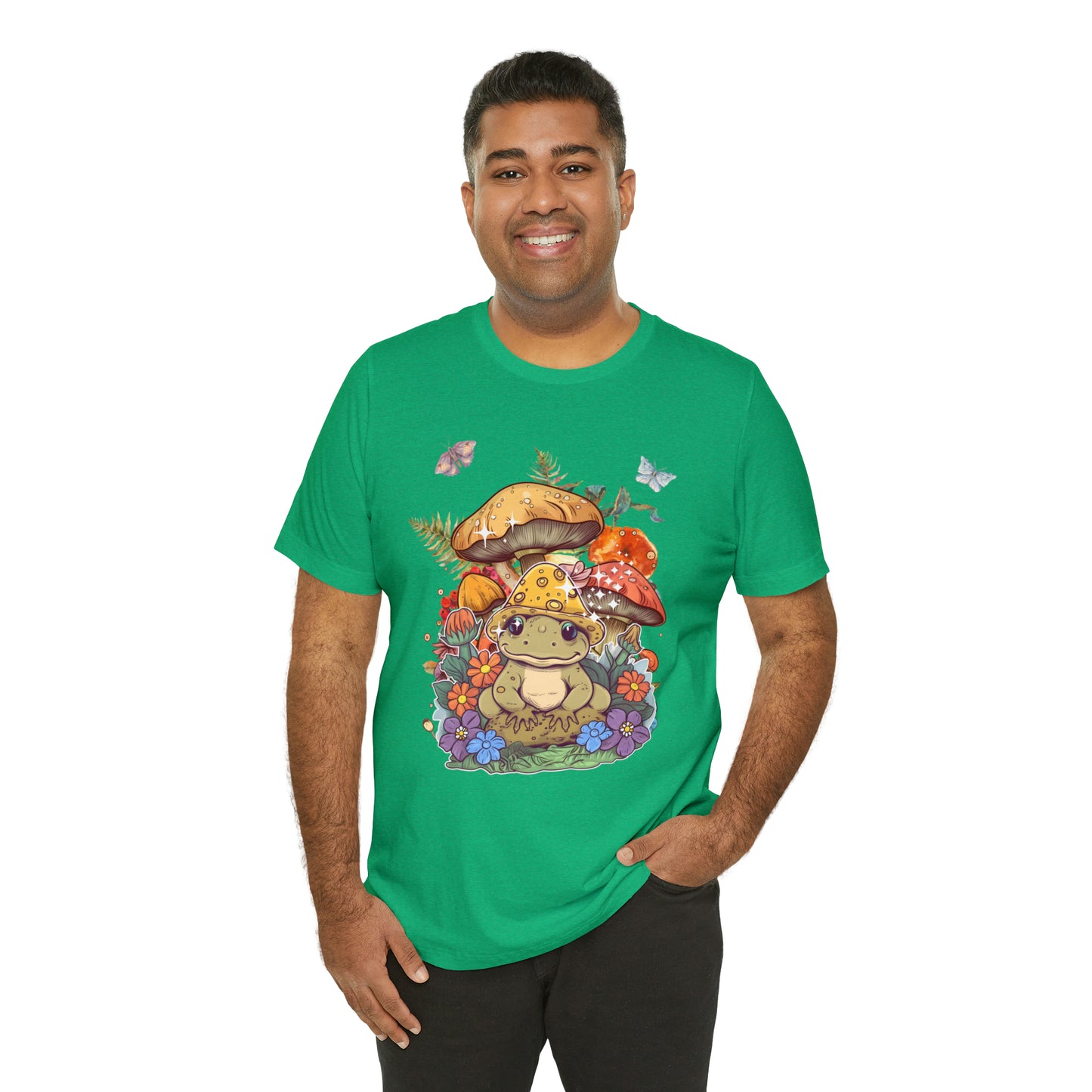 Frog and mushroom cute Unisex Jersey Short Sleeve Tee