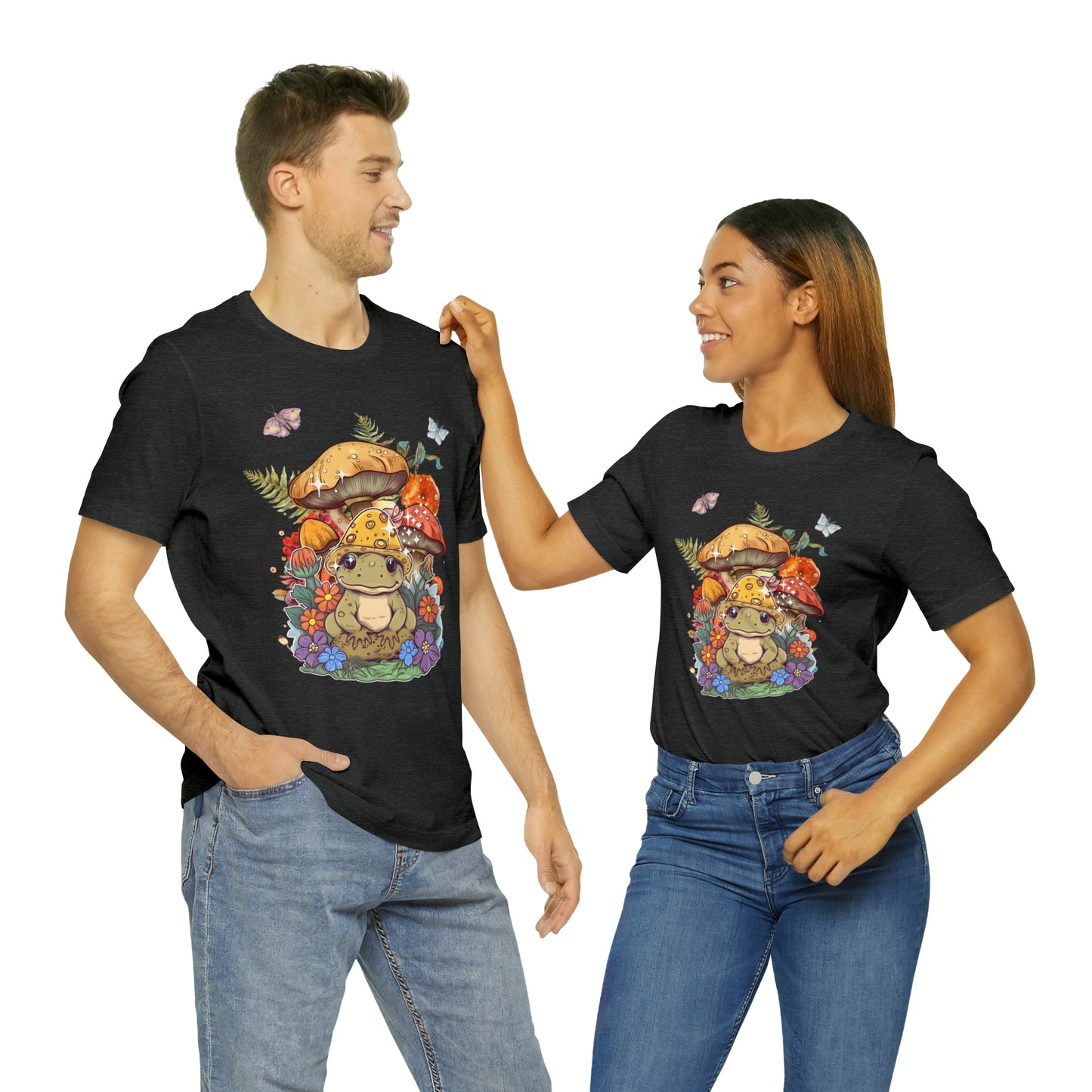 Frog and mushroom cute Unisex Jersey Short Sleeve Tee