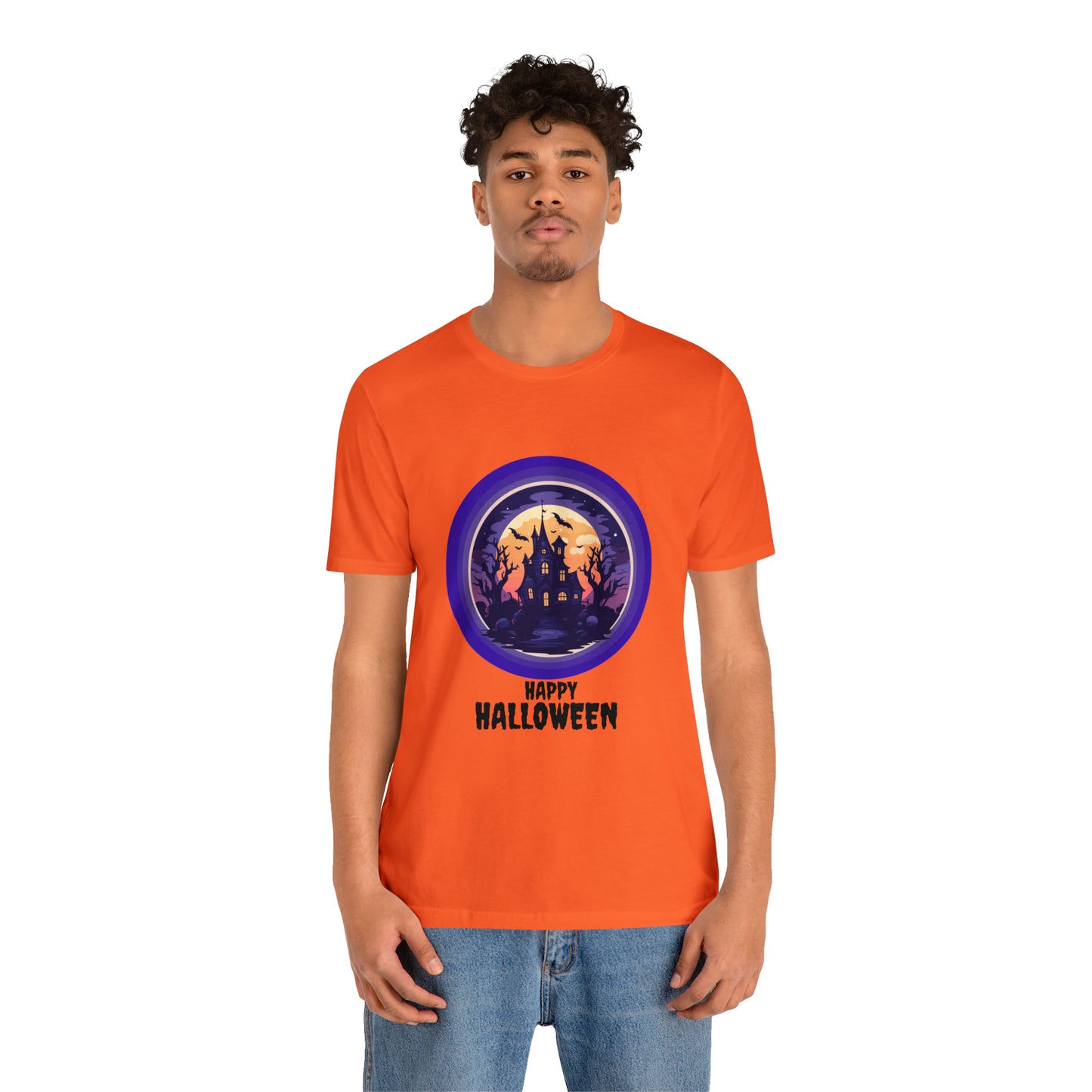 Halloween haunted house Unisex Jersey Short Sleeve Tee