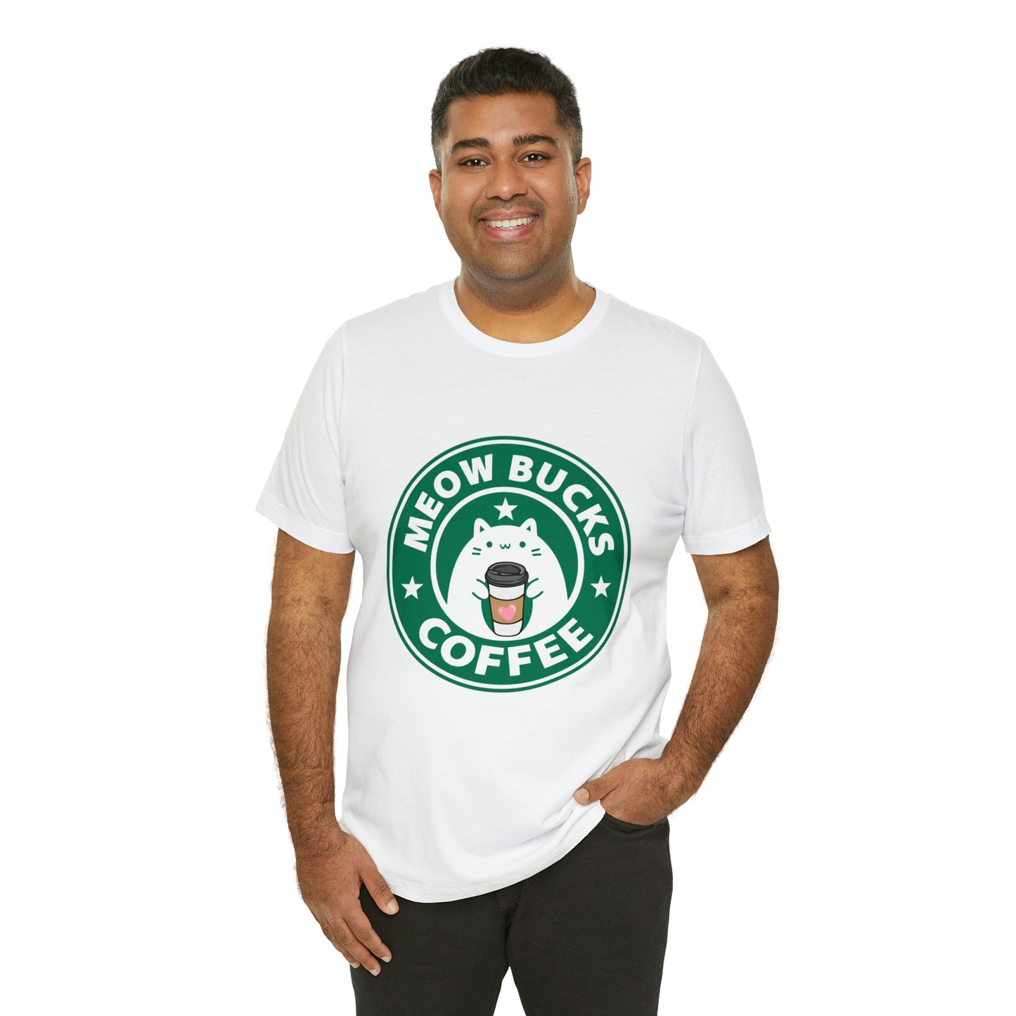 MeowBucks Coffee Unisex Jersey Short Sleeve Tee