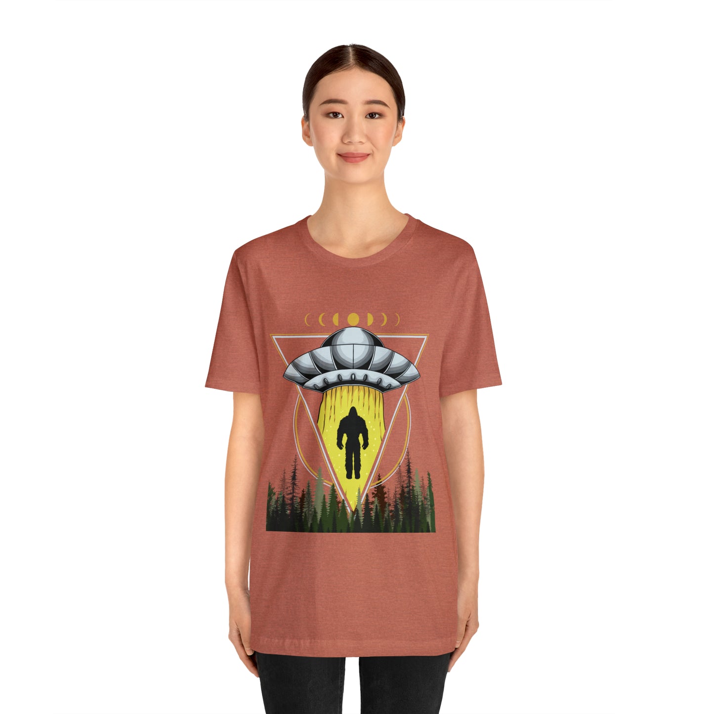 Bigfoot UFO Abduction Unisex Jersey Short Sleeve Tee