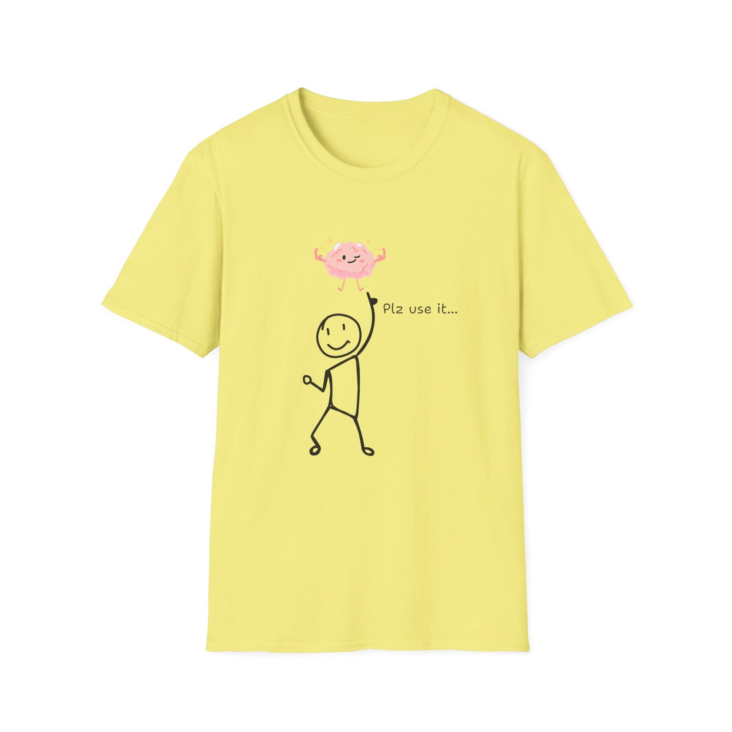 Stickman Use your brain Unisex Softstyle T-Shirt