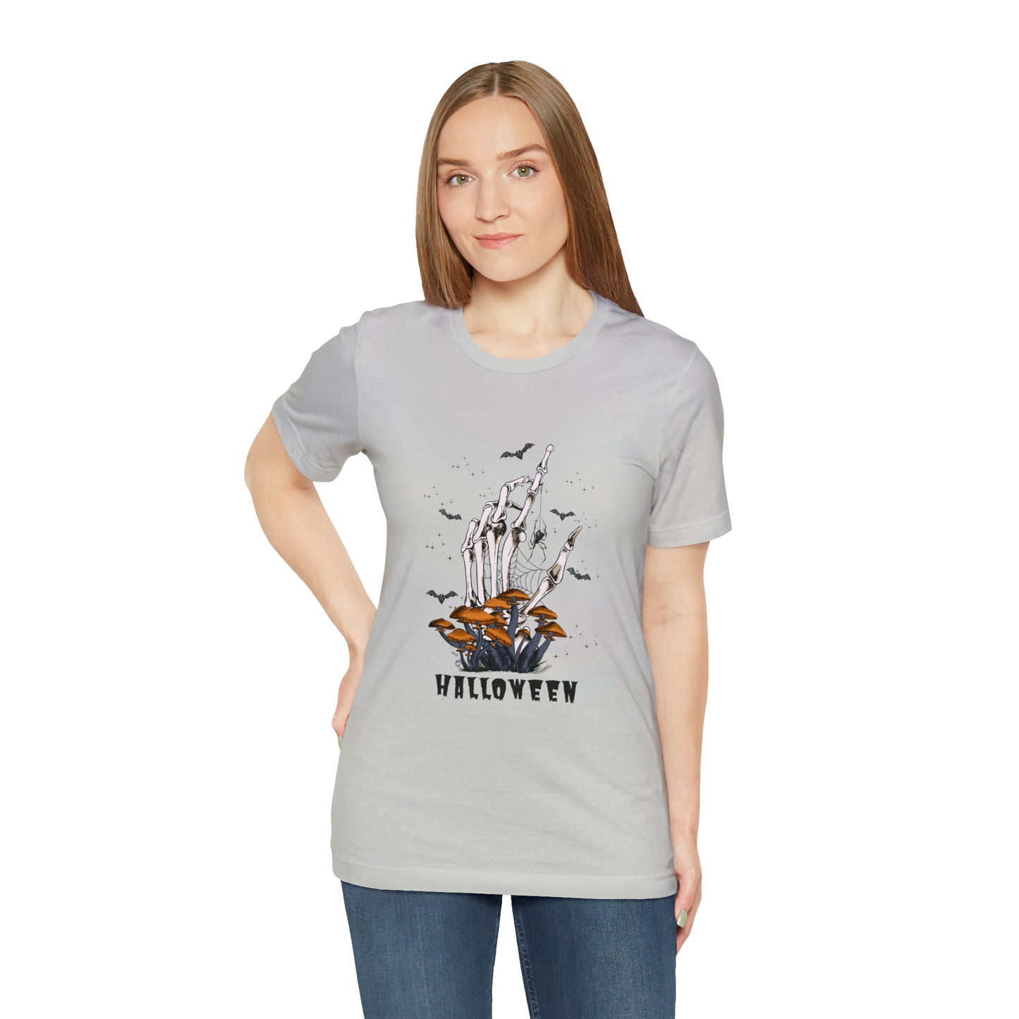 Halloween hand mushrooms Unisex Jersey Short Sleeve Tee