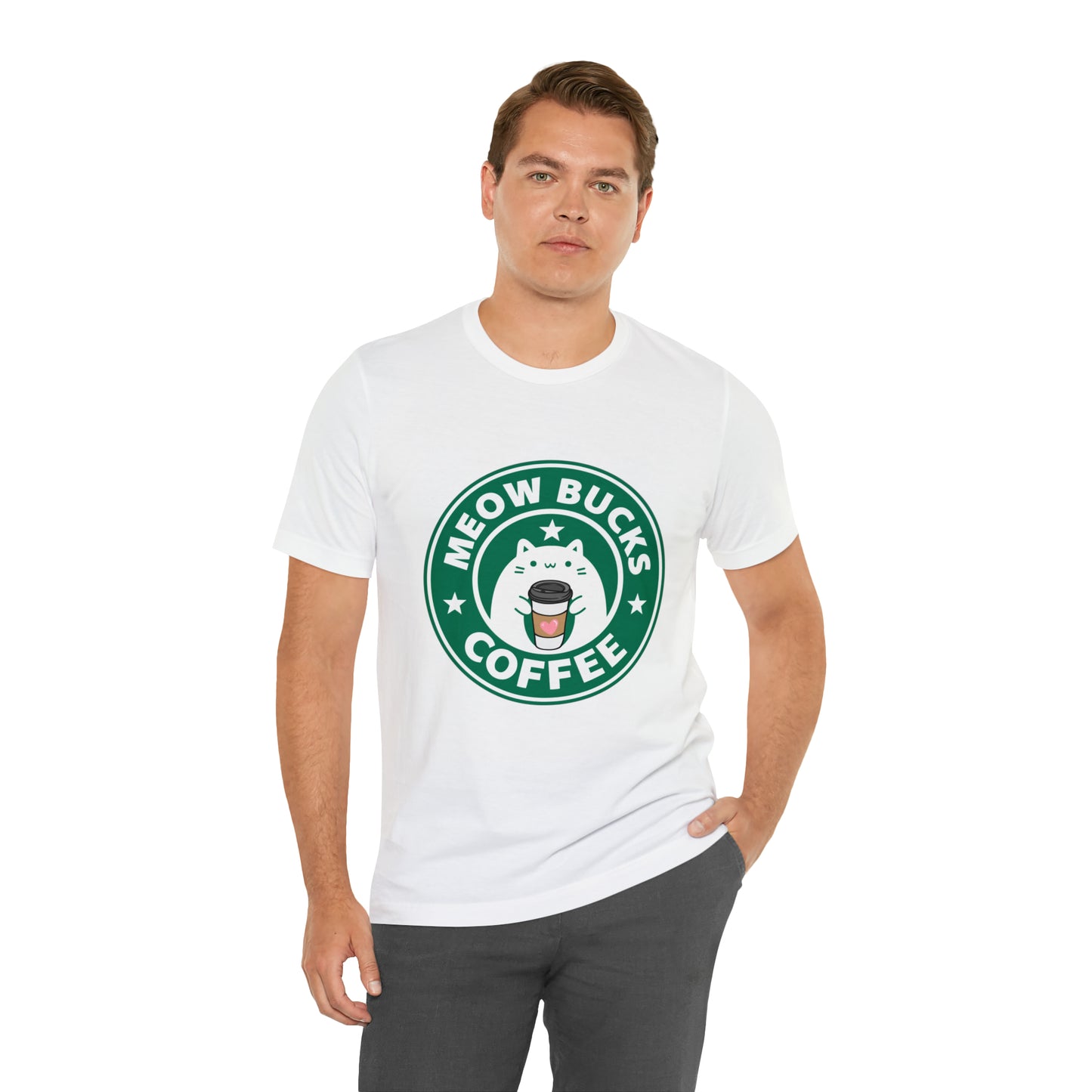 MeowBucks Coffee Unisex Jersey Short Sleeve Tee